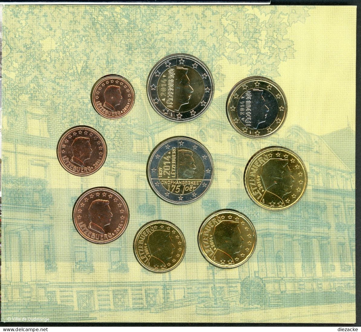 Luxemburg Kursmünzensatz/ KMS 2014 + 2 € Gedenkprägung Im Folder BU (MZ848 - Luxembourg