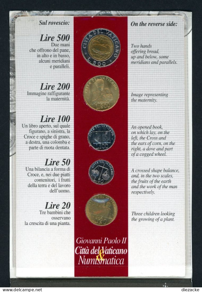 Vatikan 1992 Kursmünzensatz/ KMS Im Folder "i Valori. Le Monete" ST (EM568 - Vaticano (Ciudad Del)