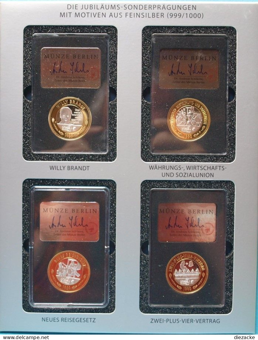Medaillensatz 25 J. Deutsche Einheit 12 Medaillen Silber/ Kupfer Vergoldet (RH1 - Altri & Non Classificati