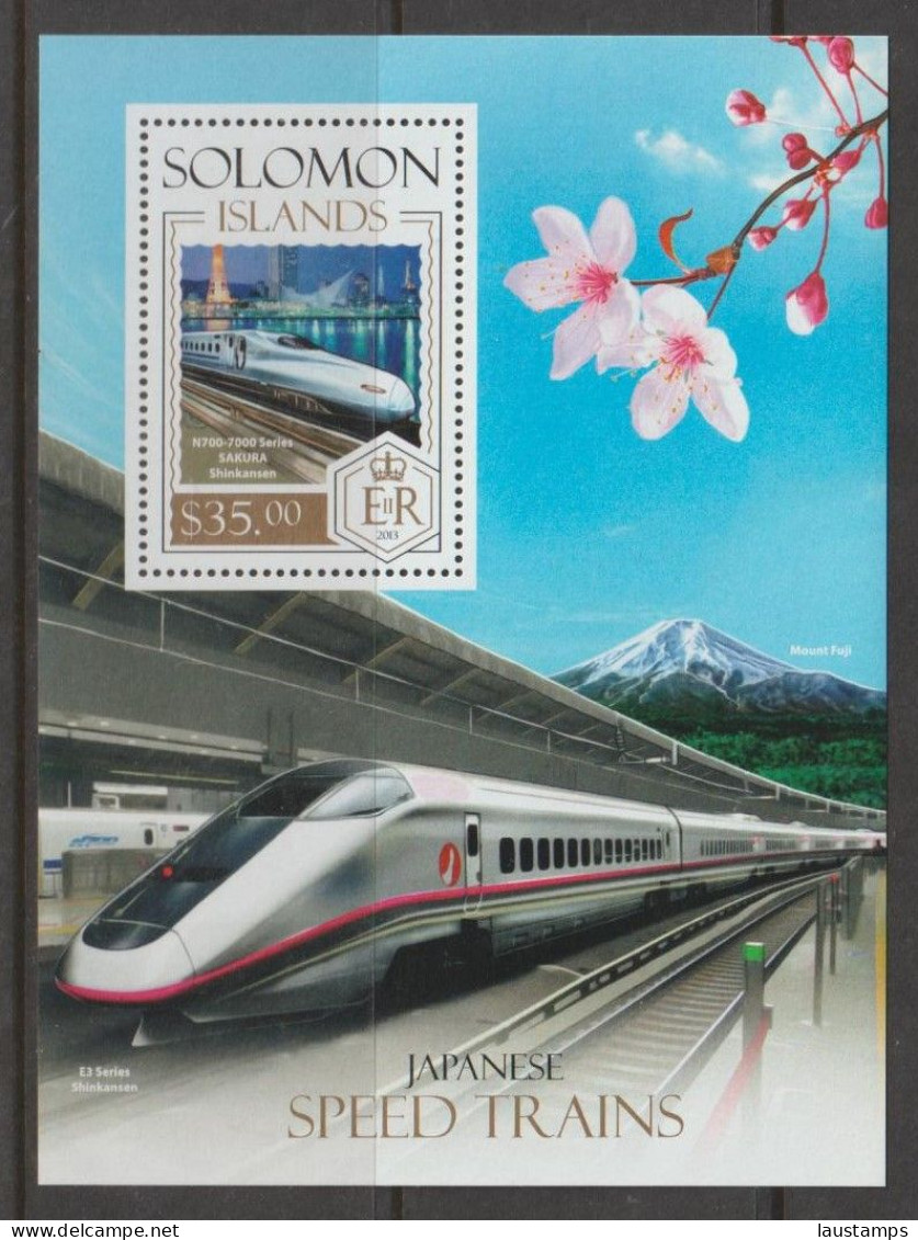 Solomon Islands 2013 Japanese Speed Train S/S MNH - Trains