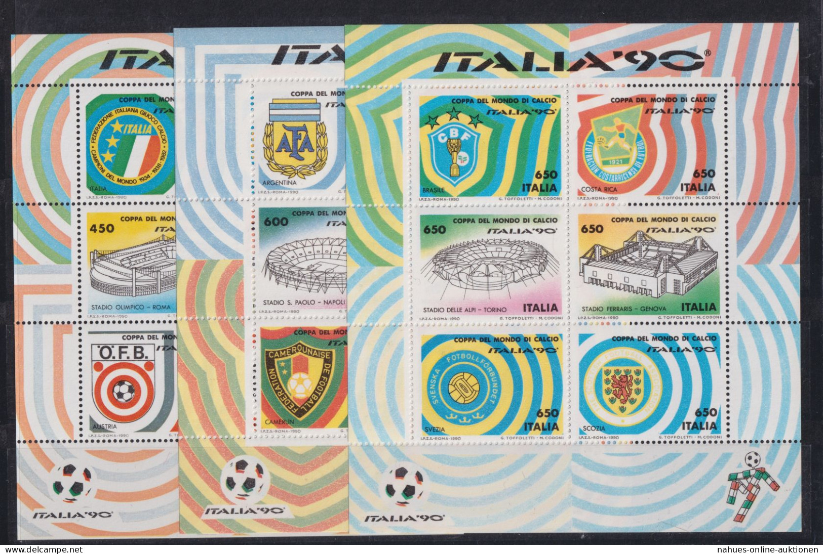 Sport Fußball Weltmeisterschaft Italien Set 6 Blöcke 3-8 Luxus Postfrisch 1990 - Used