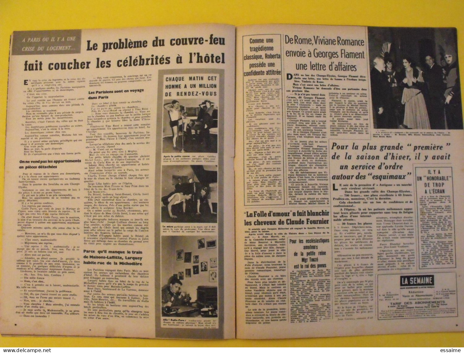 6 revues La semaine de 1943. actualités guerre photos collaboration moscou edwige feuillère stalingrad andré claveau