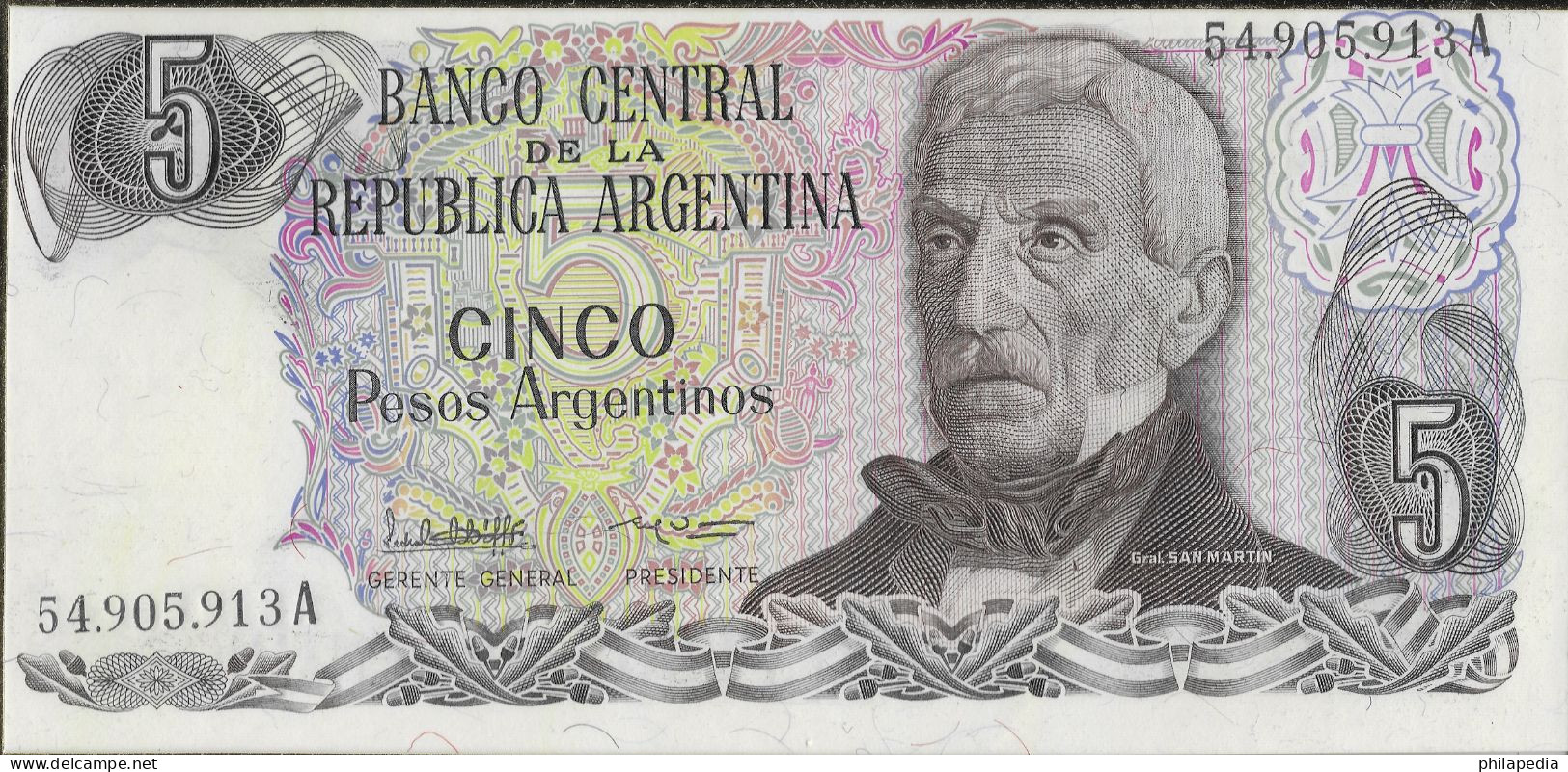 Argentine San Martin Monument National Au Drapeau Gaucho Chevaux Tableau PueyrredonLiberator Libertador ** 1983 5 Pesos - Incisioni