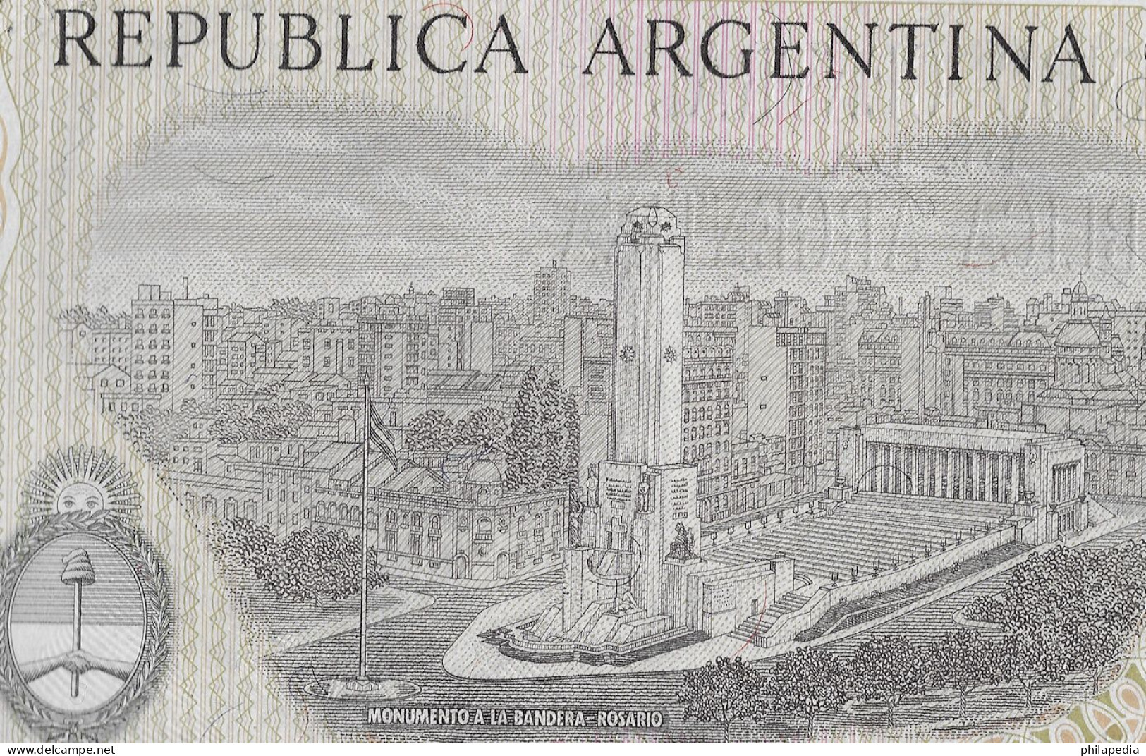 Argentine San Martin Monument National au Drapeau Gaucho Chevaux Tableau PueyrredonLiberator Libertador ** 1983 5 Pesos