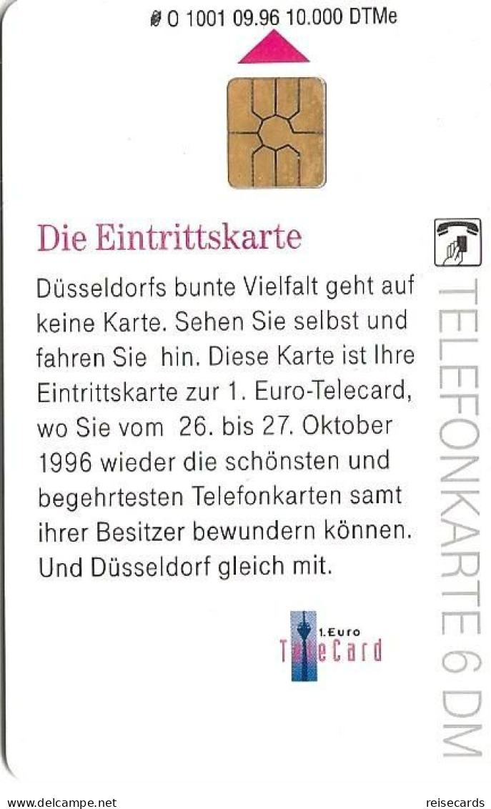 Germany: O 1001 09.96 1. Euro-Telecard Expo Düsseldrof 1996. Mint - O-Series: Kundenserie Vom Sammlerservice Ausgeschlossen
