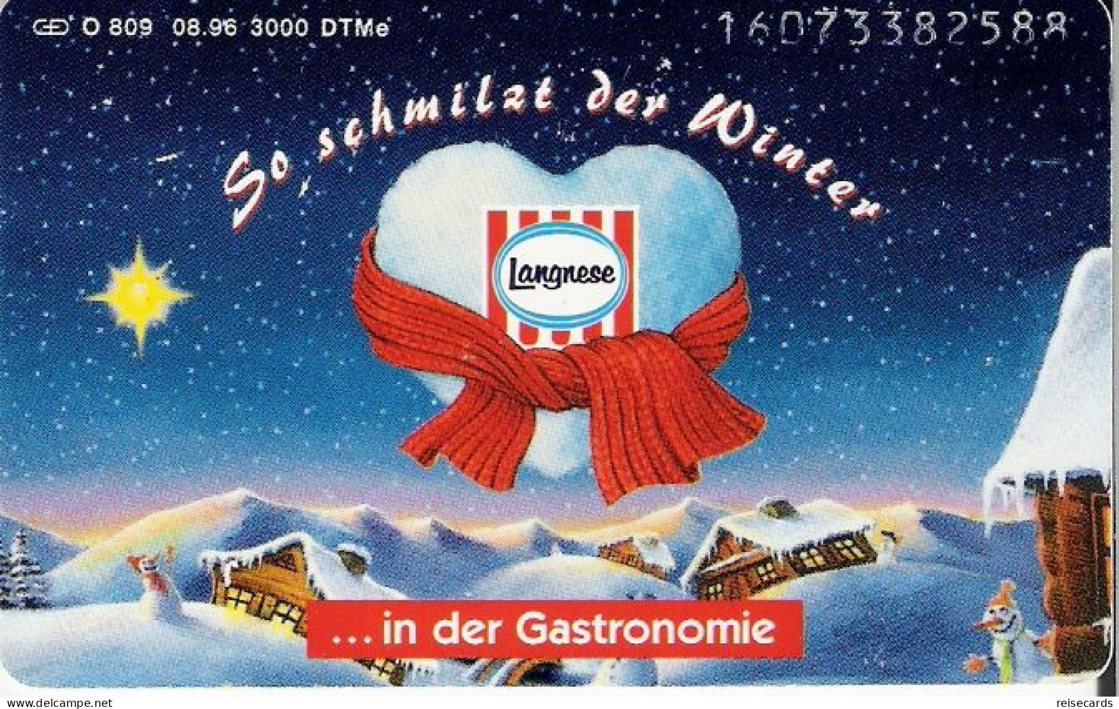 Germany: O 809 08.96 Langnese, Carte D'or Gastronomie - O-Series: Kundenserie Vom Sammlerservice Ausgeschlossen