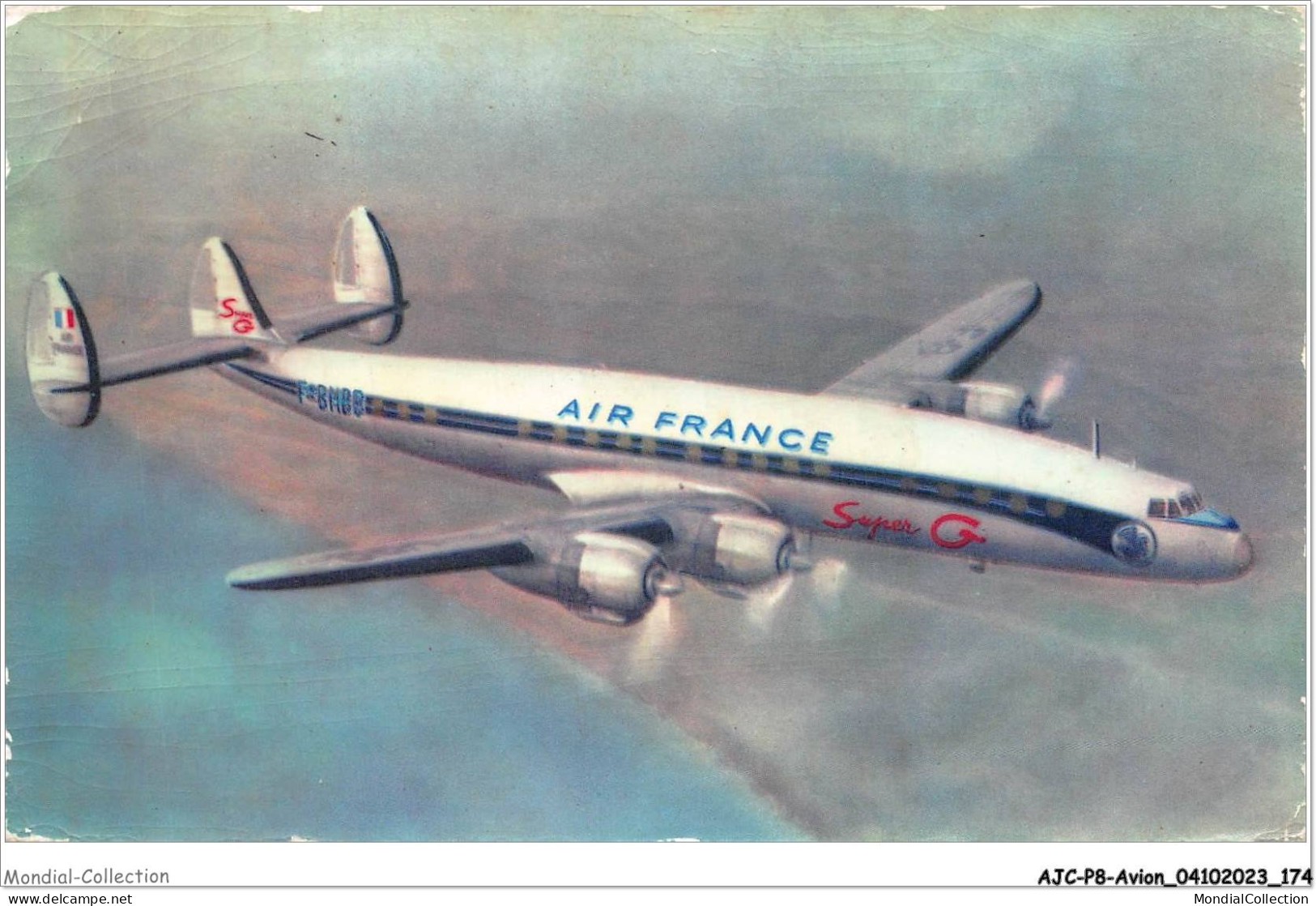 AJCP8-0817- AVION - AIR FRANCE - LOCKHEED SUPER G CONSTELLATION - 1946-....: Era Moderna