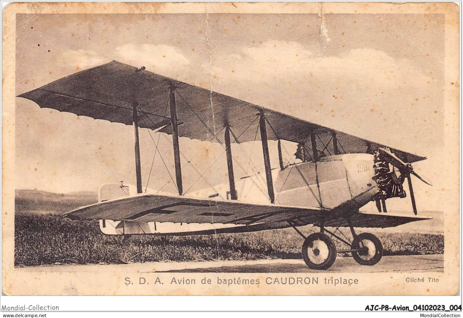 AJCP8-0732- AVION - SDA - AVION DE BAPTEMES CAUDRON TRIPLACE - 1914-1918: 1st War