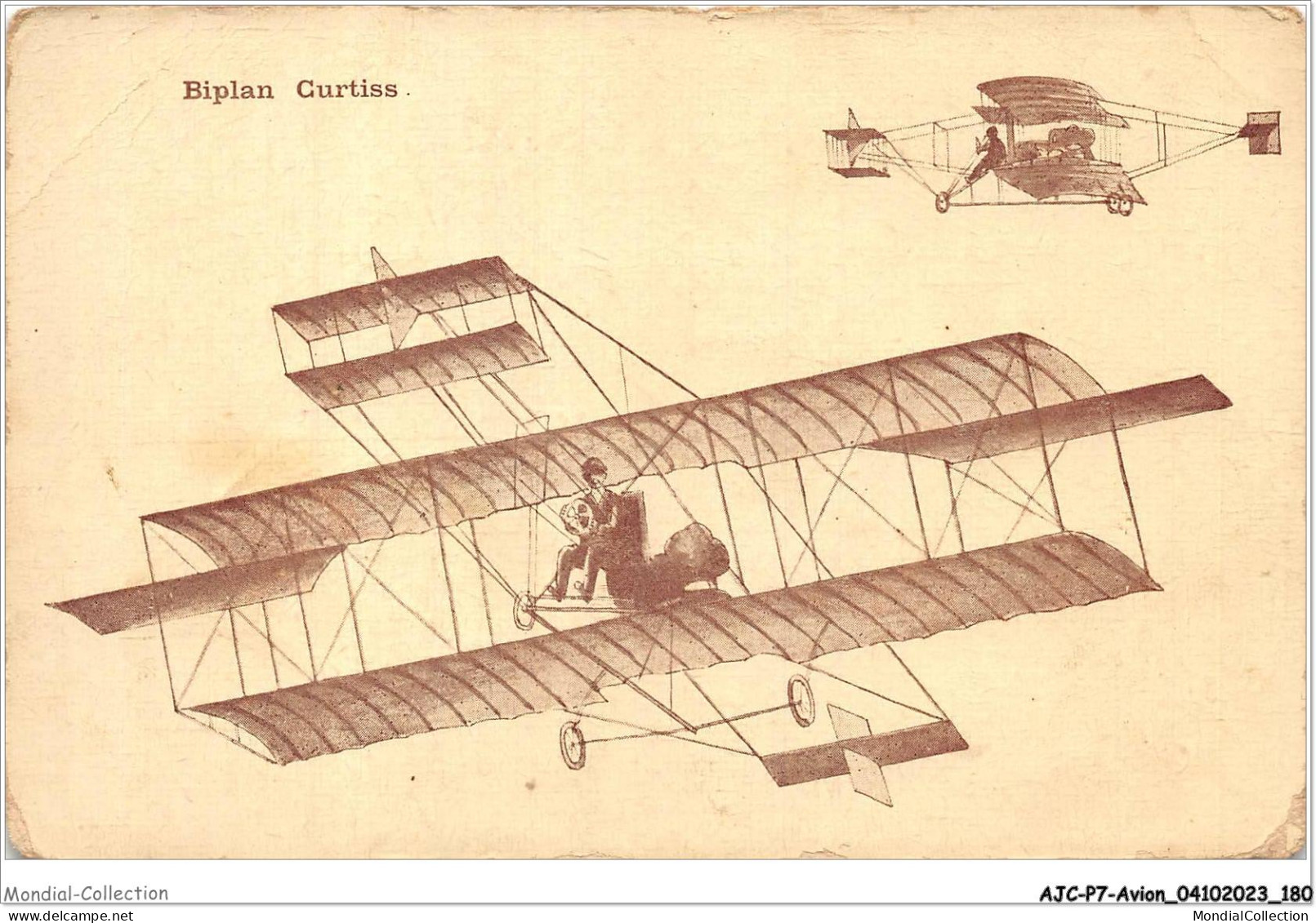 AJCP7-0715- AVION - BIPLAN CURTISS - 1914-1918: 1. Weltkrieg