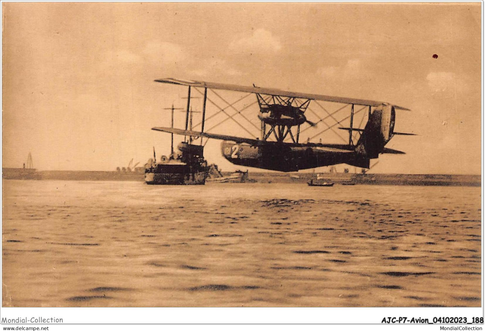 AJCP7-0719- AVION - CHERBOURG - L'AVIATION MARITIME - HYDRAVION AMERRISSANT - 1914-1918: 1. Weltkrieg