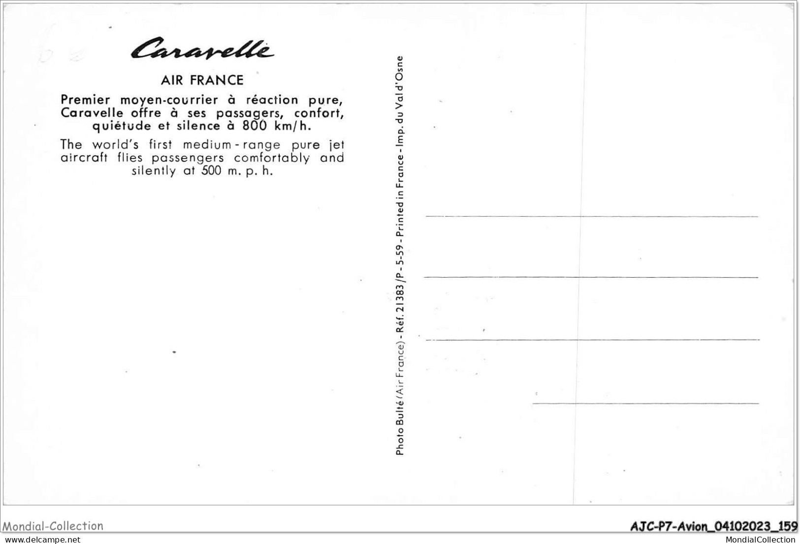 AJCP7-0704- AVION - CARAVELLE - AIR FRANCE - 1914-1918: 1ère Guerre