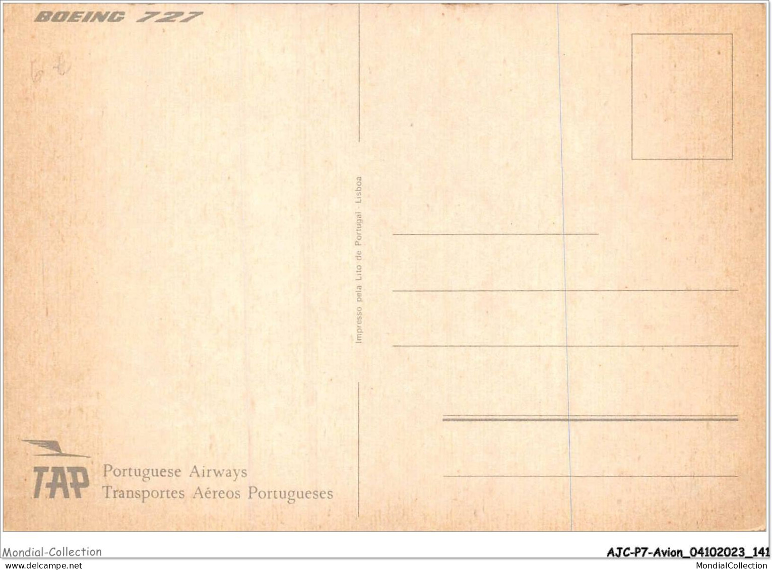 AJCP7-0695- AVION - TRANSPORTES AEREOS PORTUGUESES - BOEING 727 - 1914-1918: 1st War