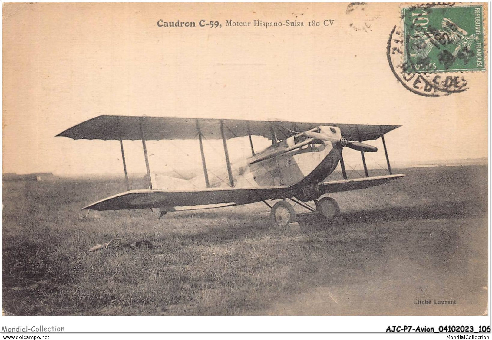 AJCP7-0678- AVION - CAUDRON C-59  - MOTEUR HISPANO-SUIZA 180 CV - 1914-1918: 1ère Guerre