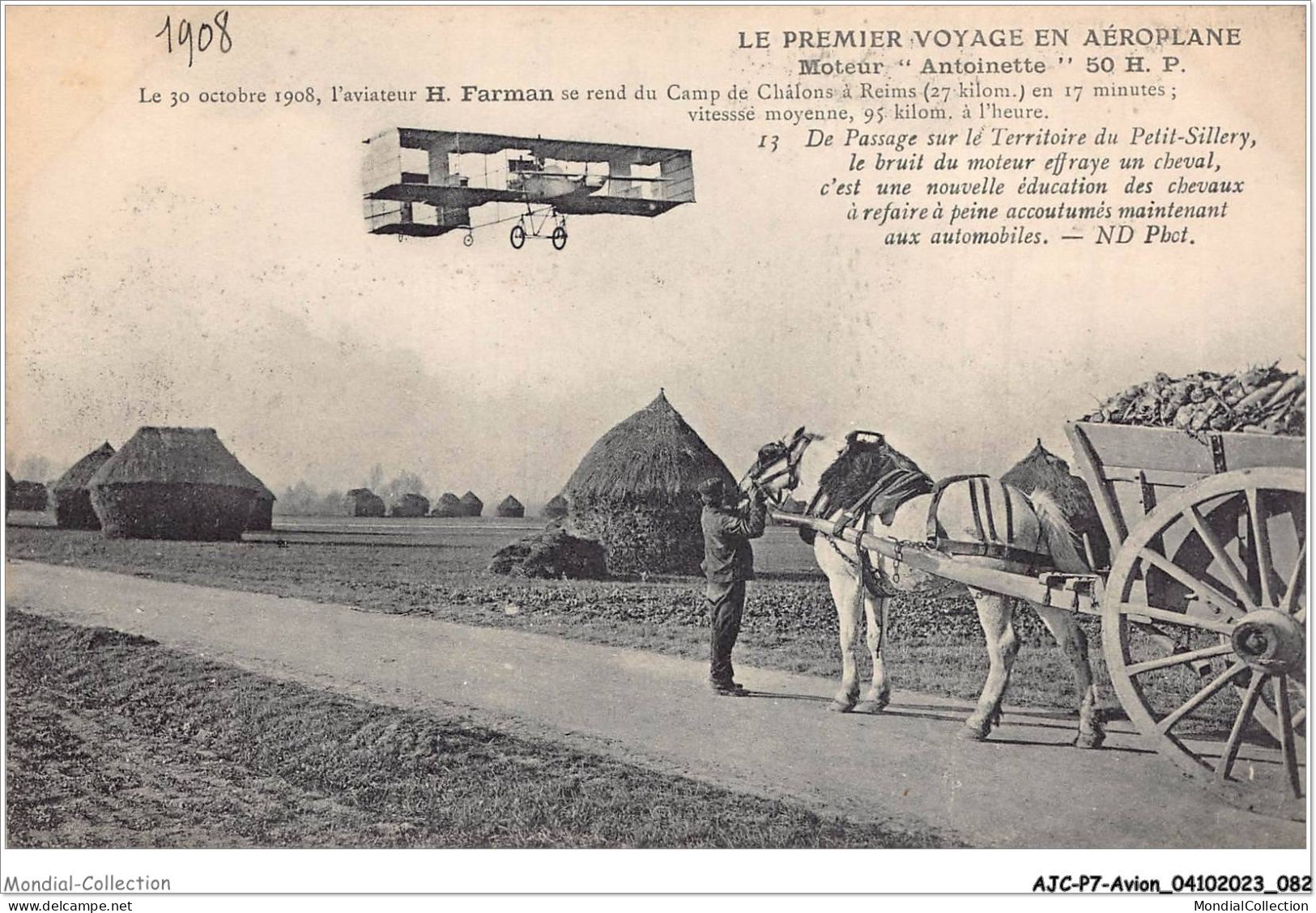 AJCP7-0666- AVION - LE PREMIER VOYAGE EN AEROPLANE - MOTEUR ANTOINETTE 50HP - 1914-1918: 1. Weltkrieg
