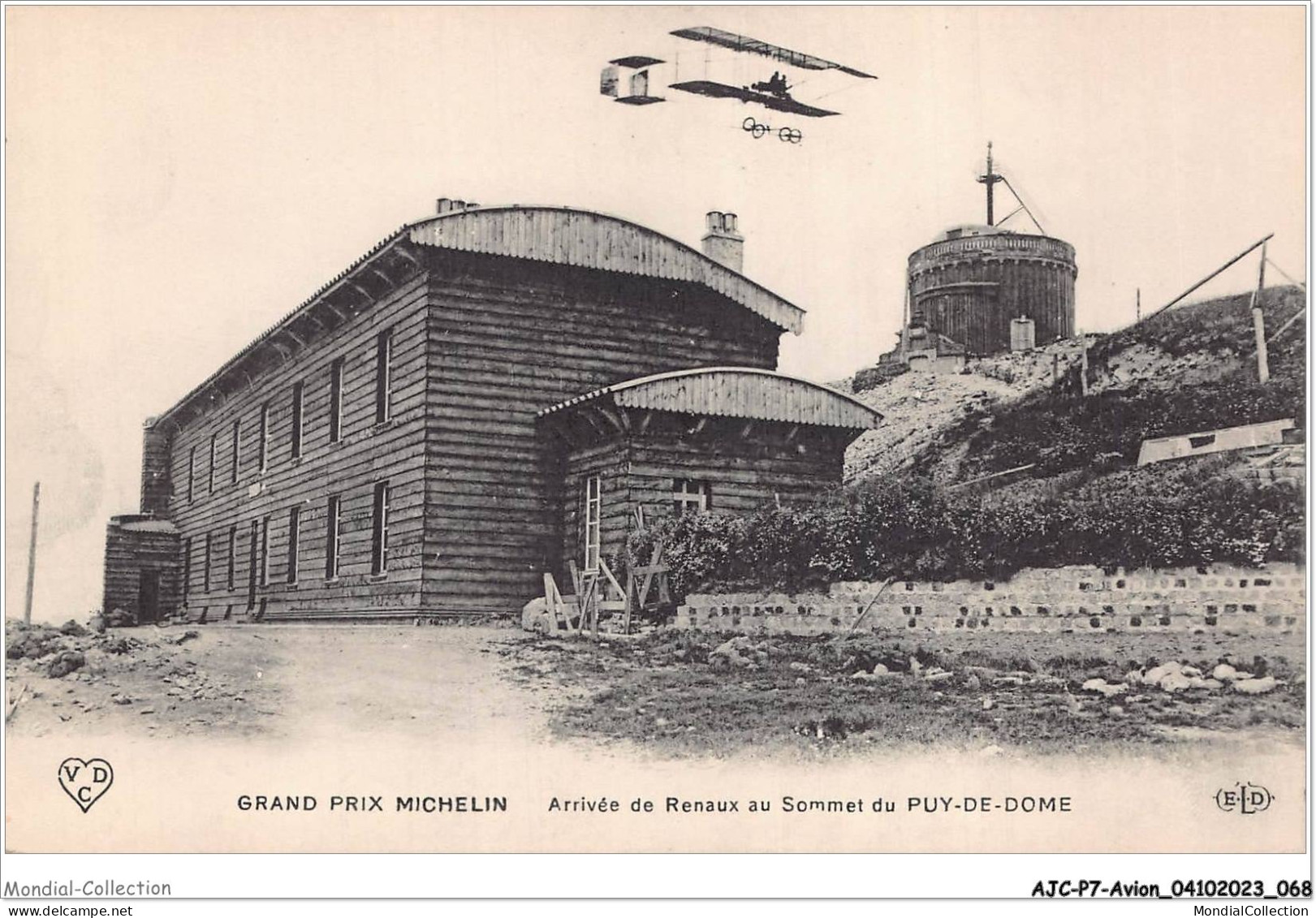 AJCP7-0659- AVION - GRAND PRIX MICHELIN - ARRIVEE DE RENAUX AU SOMMET DU PUY-DE-DOME - 1914-1918: 1ère Guerre