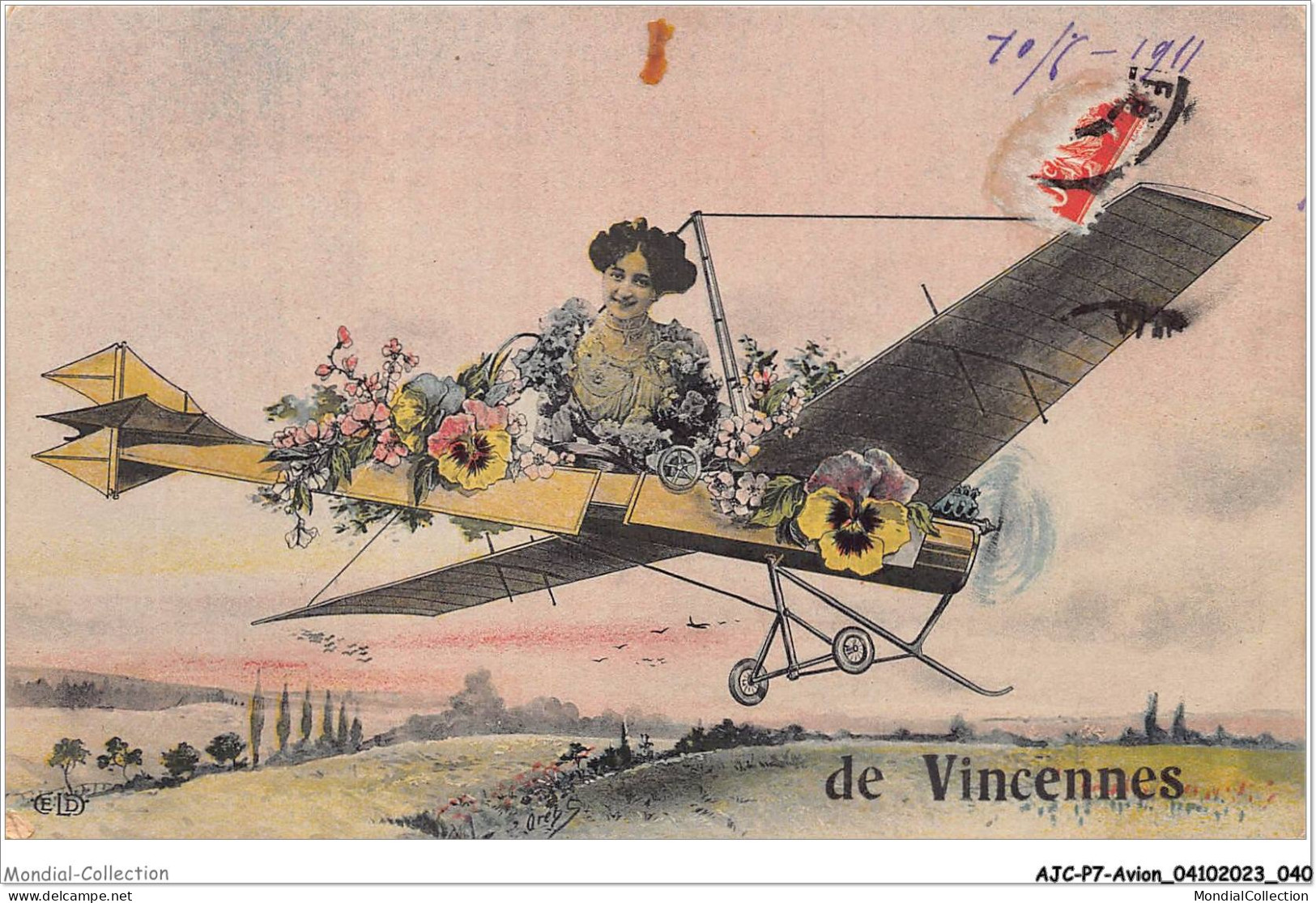 AJCP7-0645- AVION - DE VINCENNES - 1914-1918: 1ère Guerre