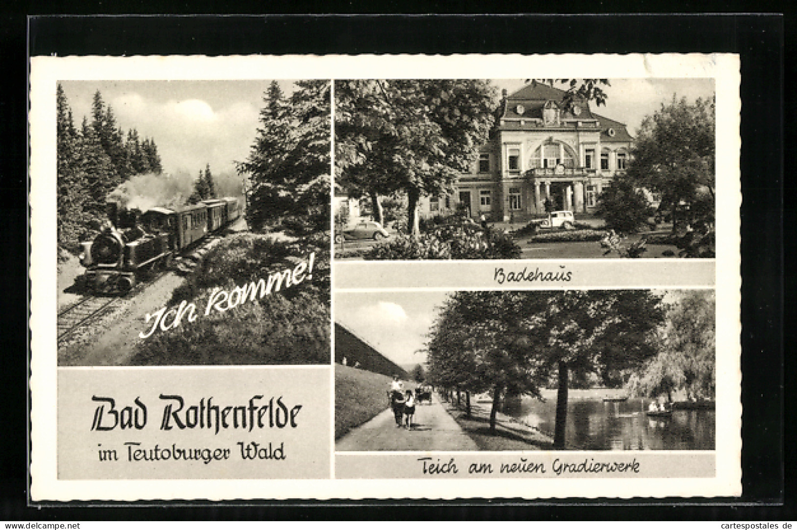 AK Bad Rothenfelde, Badehaus, Teich Am Neuen Gradierwerk Und Eisenbahn  - Bad Rothenfelde