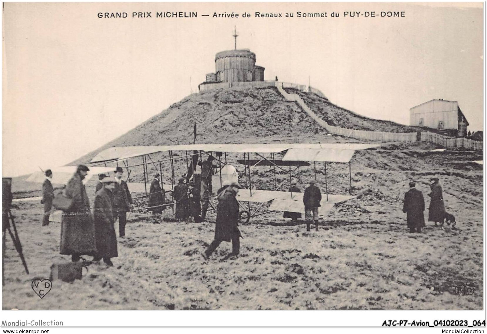 AJCP7-0657- AVION - GRAND PRIX MICHELIN - ARRIVEE DE RENAUX AU SOMMET DU PUY-DE-DOME - 1914-1918: 1ère Guerre