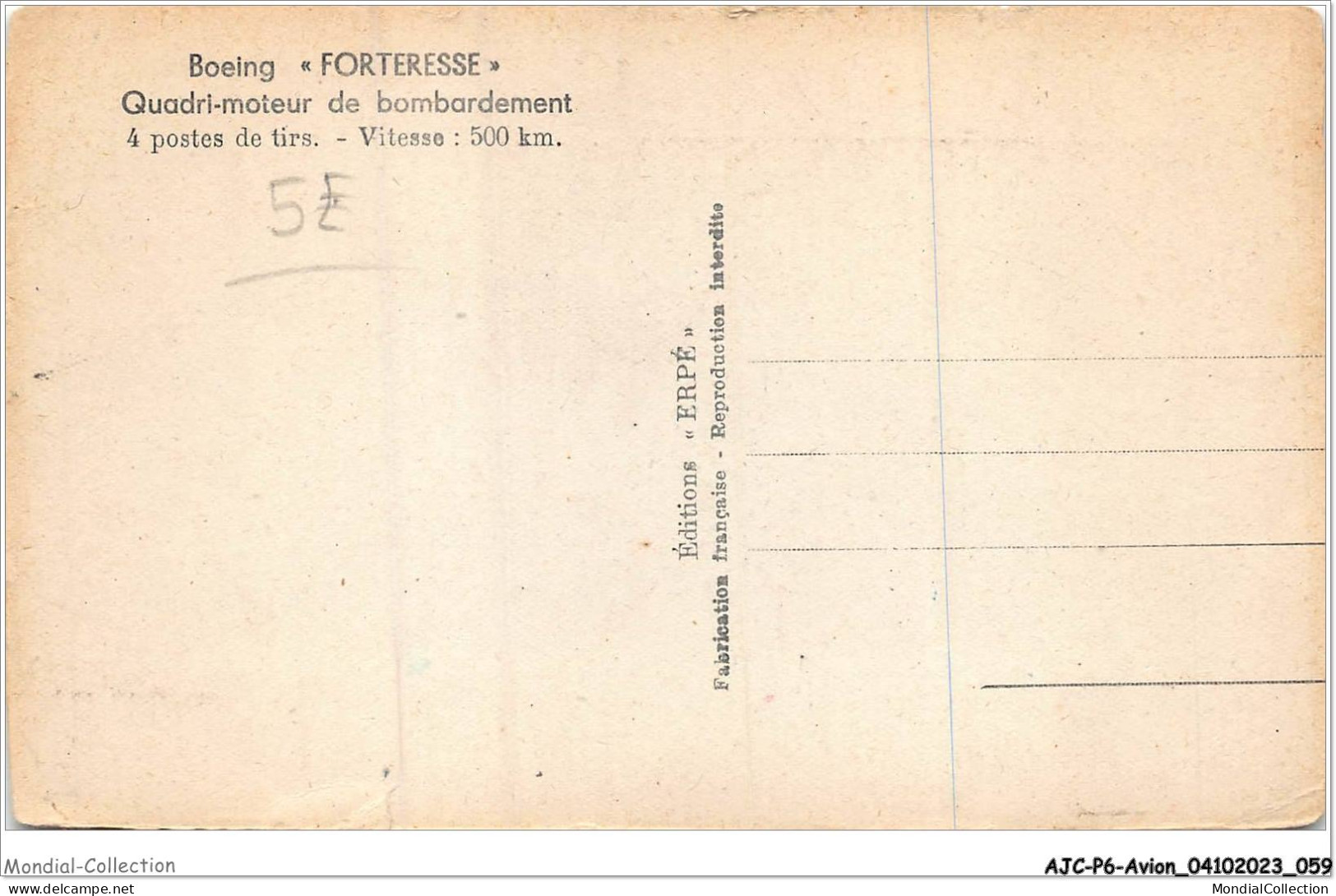 AJCP6-0553- AVION - BOEING FORTERESSE - QUADRI-MOTEUR DE BOMBARDEMENT - 1946-....: Moderne