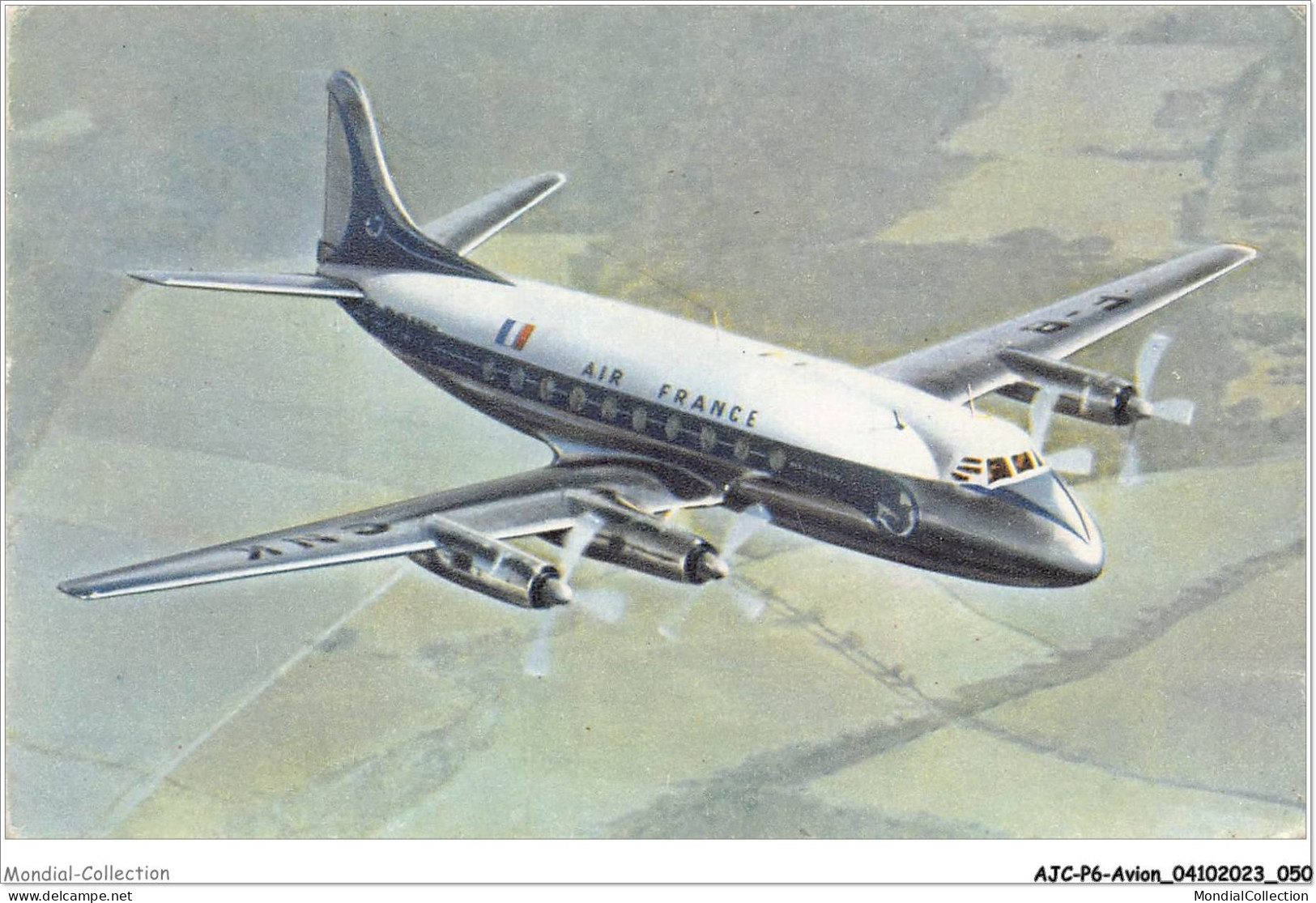 AJCP6-0549- AVION - COMITE NATIONAL DE L'ENFANCE - VICKERS - VISCOUNT - CIE AIR FRANCE - 1946-....: Moderne