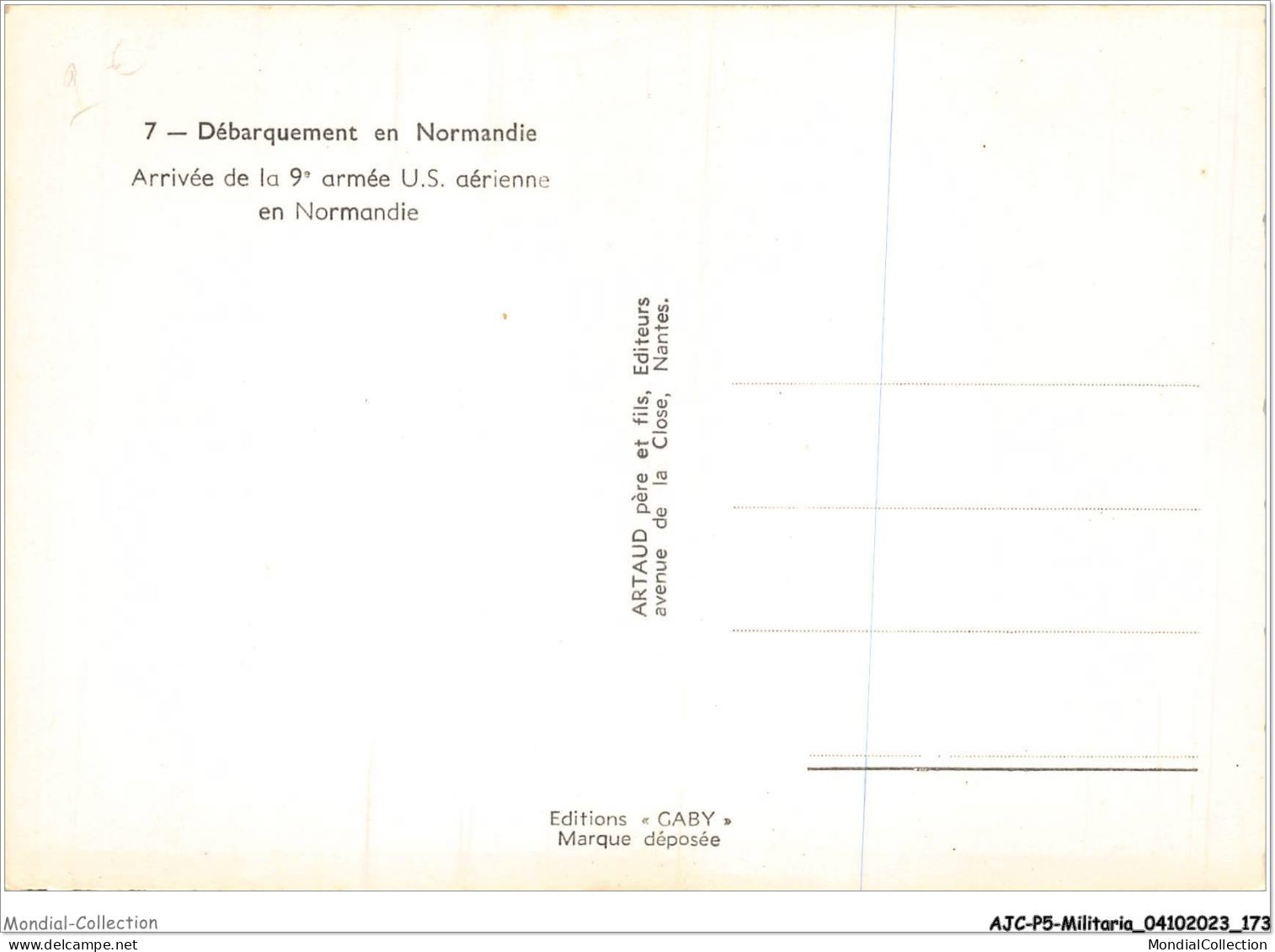 AJCP5-0506- MILITARIA - DEBARQUEMENT EN NORMANDIE - ARRIVEE DE LA 9e ARMEE US AERIENNE EN NORMANDIE - Andere Kriege