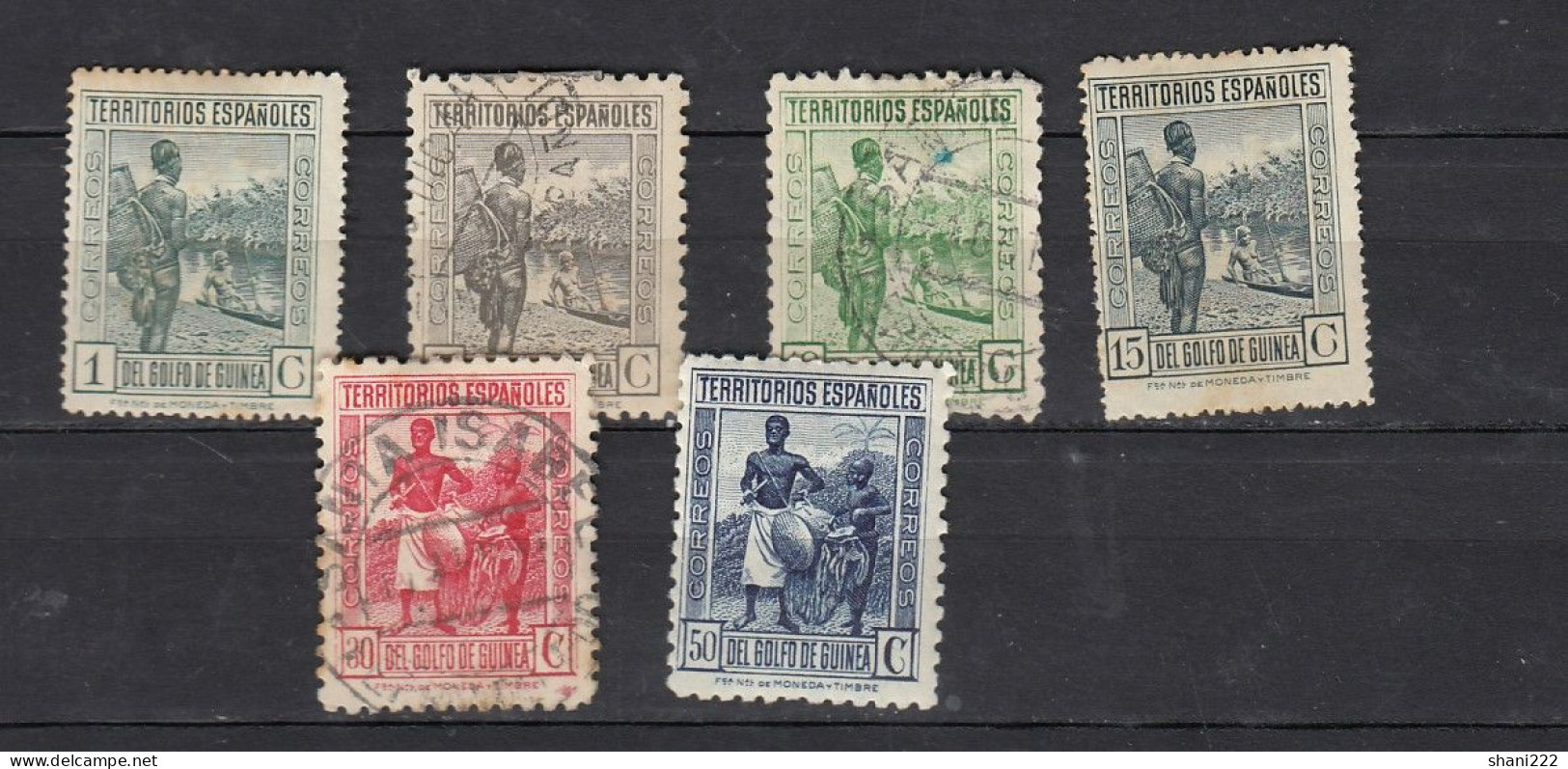 Spanish Guinea 1934 Definitives, Sin Numeracion - 6 Values (e-799) - Spaans-Guinea