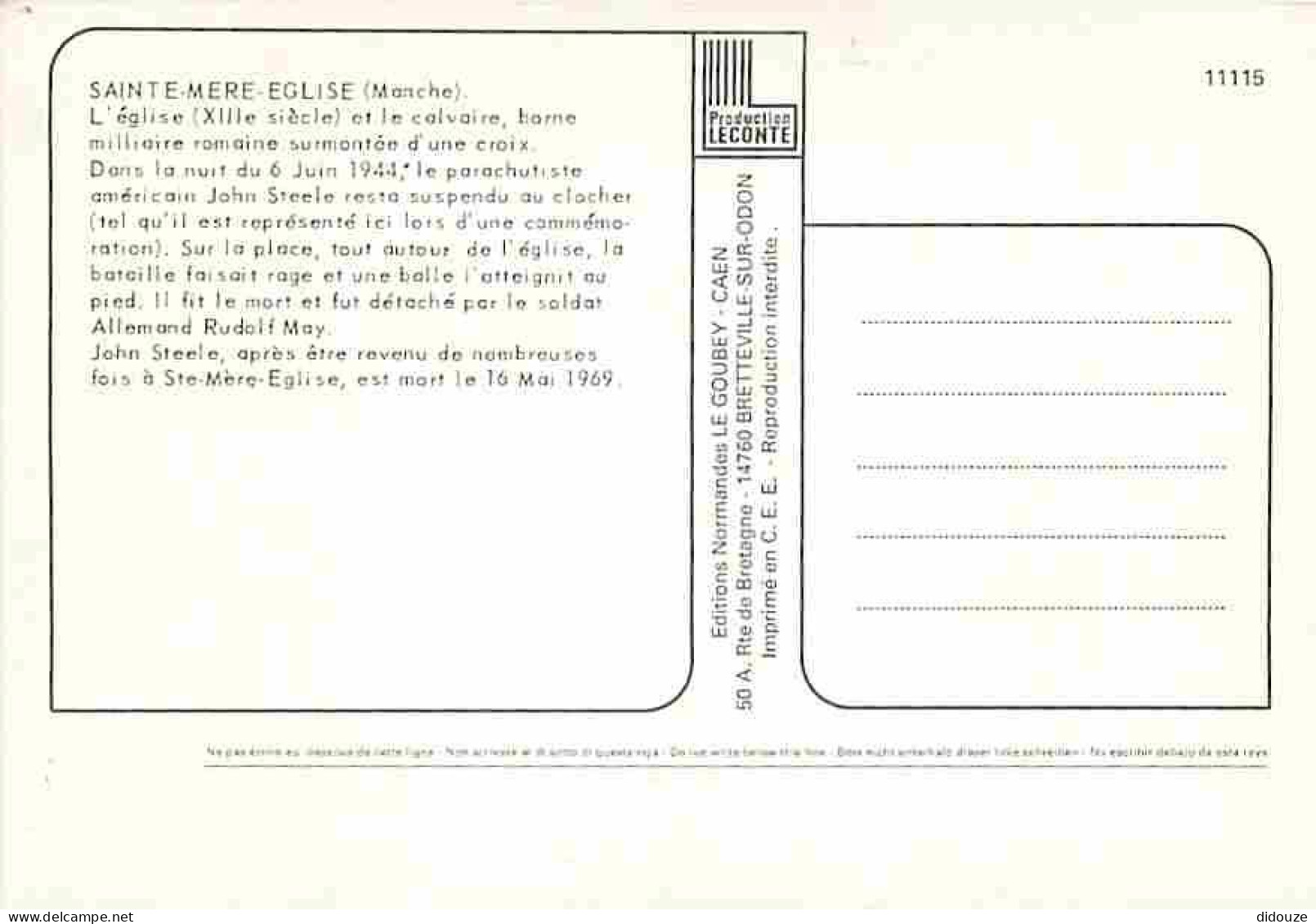 50 - Sainte Mère Eglise - L'Eglise - Le Clocher - Le Calvaire - Carte Neuve - CPM - Voir Scans Recto-Verso - Sainte Mère Eglise