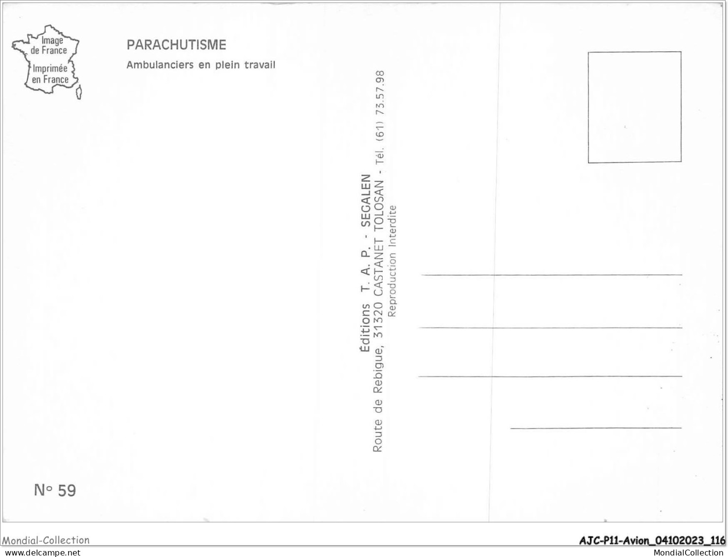 AJCP11-1075- AVION - PARACHUTISME - AMBULANCIERS EN PLEIN TRAVAIL - 1946-....: Moderne