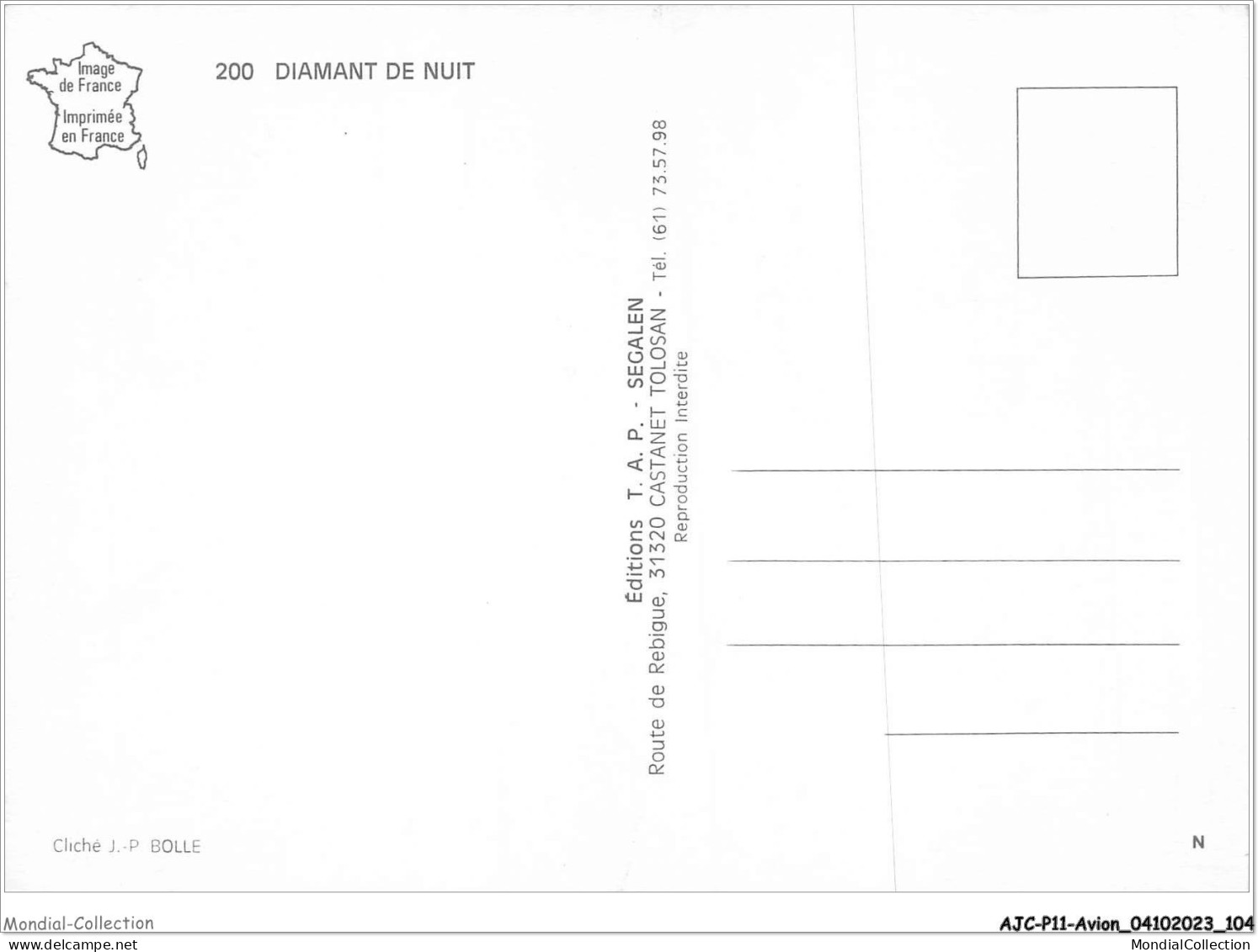 AJCP11-1069- AVION - DIAMANT DE NUIT - 1946-....: Moderne