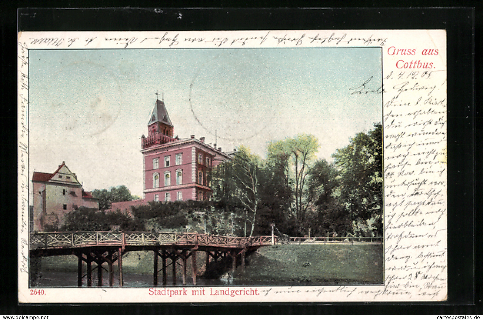 AK Cottbus, Stadtpark Mit Landgericht  - Cottbus