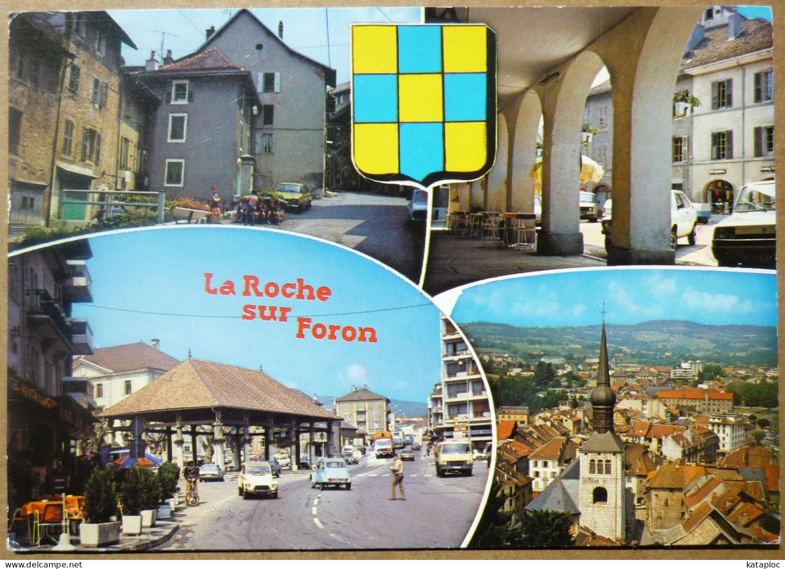 CARTE - 74 - LA ROCHE SUR FORON - VUES DIVERSES - 2CV DIANE CITROEN - SCAN RECTO/VERSO - La Roche-sur-Foron