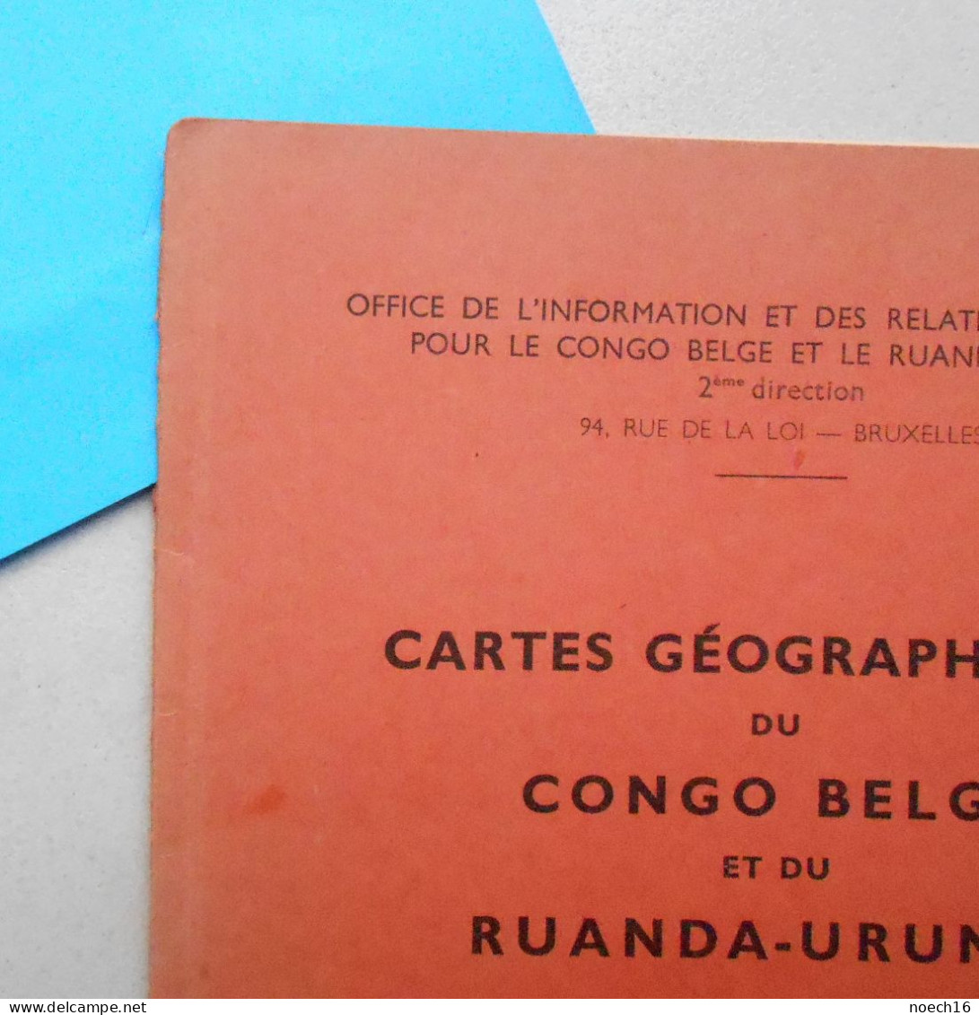 1956 Cartes Géographiques Du Congo Belge Et Du Ruanda-Urundi - Aardrijkskunde