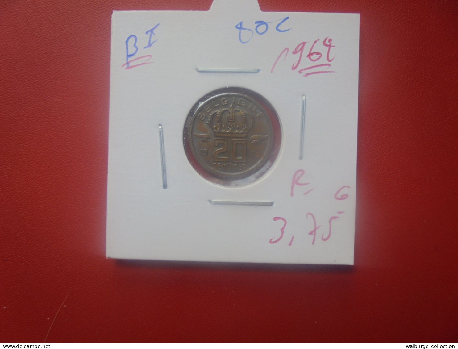 Baudouin 1er. 20 Centimes 1962 FR (Date+Rare) (A.12) - 20 Cents