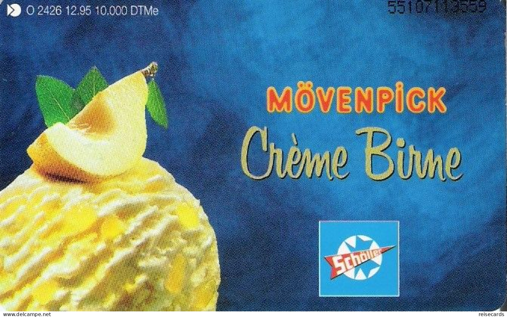 Germany: O 2426 12.95 Mövenpick Crème Birne, Mint - O-Series: Kundenserie Vom Sammlerservice Ausgeschlossen