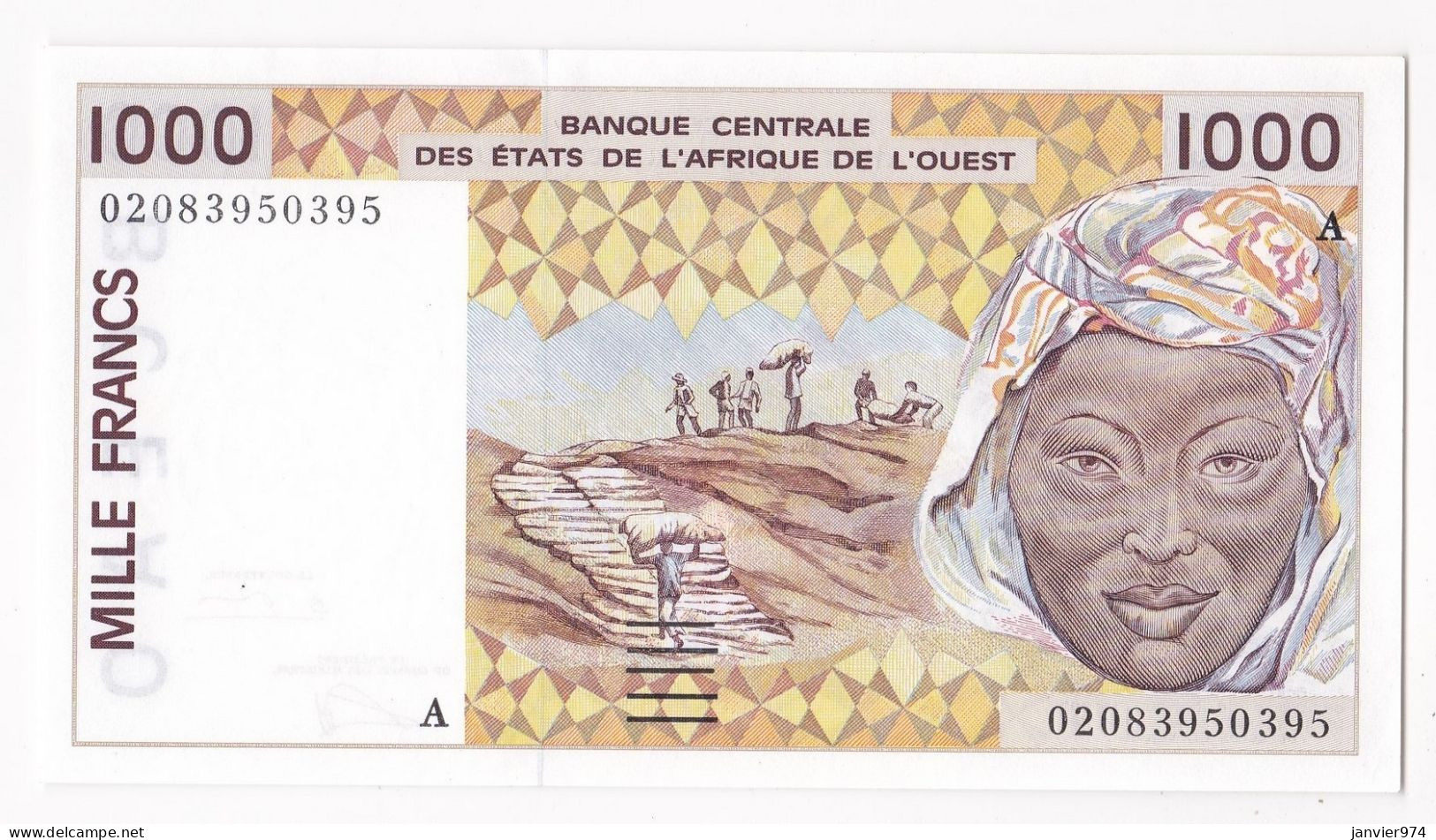 Côte D’Ivoire 1000 Francs 2002 A - Banque Centrale Des Etats De L'Afrique De L'Ouest. Billet Neuf UNC - Ivoorkust