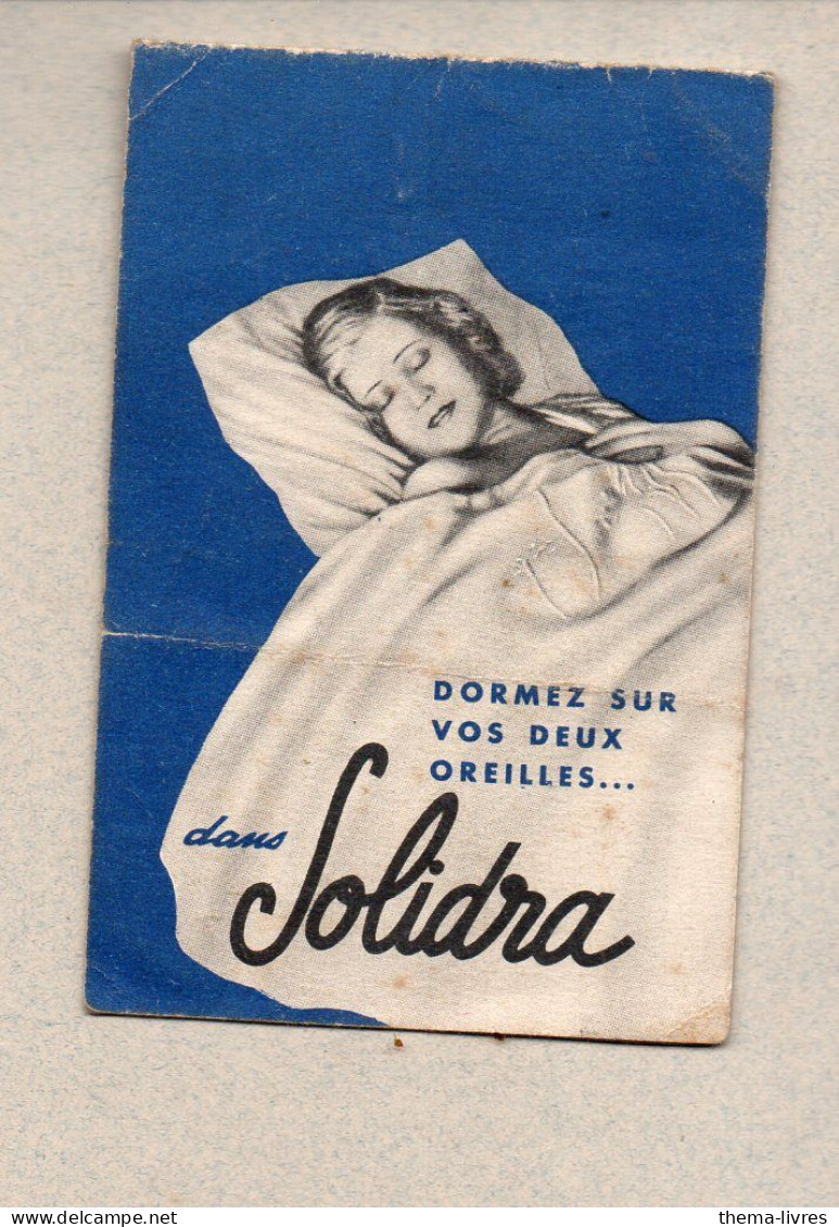 Calendrier 1952  SOLIDRA (draps) (voir La  Description)  (PPP47024) - Petit Format : 1941-60