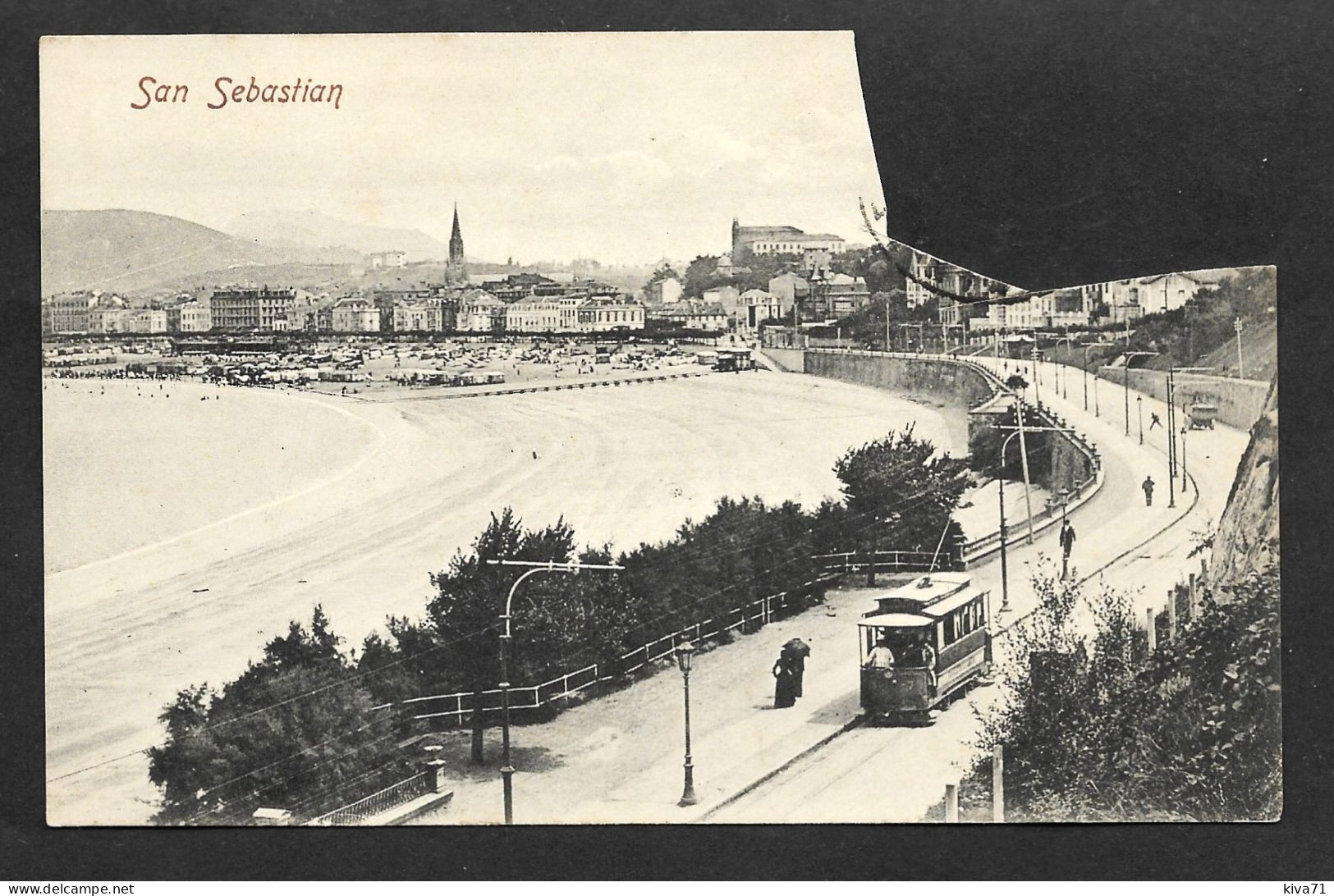 ESPAGNE   " SAN SEBASTIAN "   1908    Animée Tramway - Navarra (Pamplona)