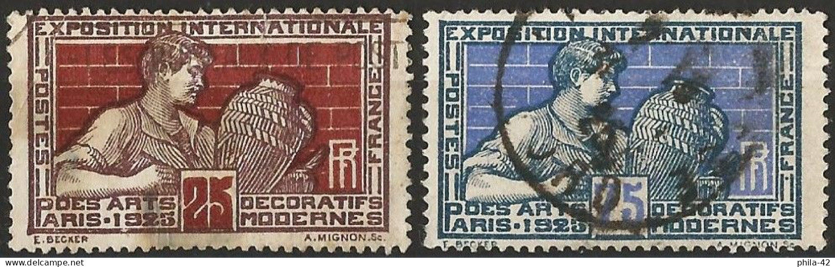 France 1924 - Mi 174/75 - YT 212 + 214 ( International Exhibition Of Decorative Arts ) - Used Stamps