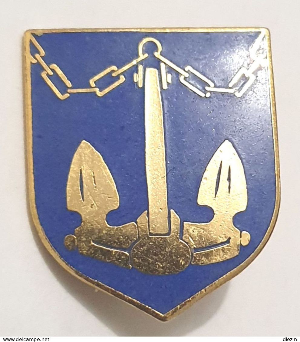 Gendarmerie Maritime. T1. Garde-Côte. Ancre Marel D'or, Fond Bleu. Sans Plateau Mais Avec écrou. - Esercito