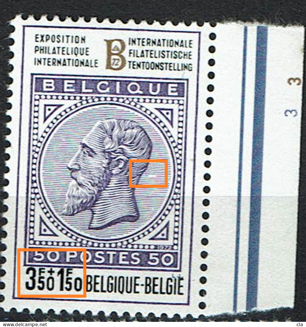 1630  Pl 3  **  LV 1 + 2  Valeur Contre Le Cadre Et Tache Blanche - 1961-1990