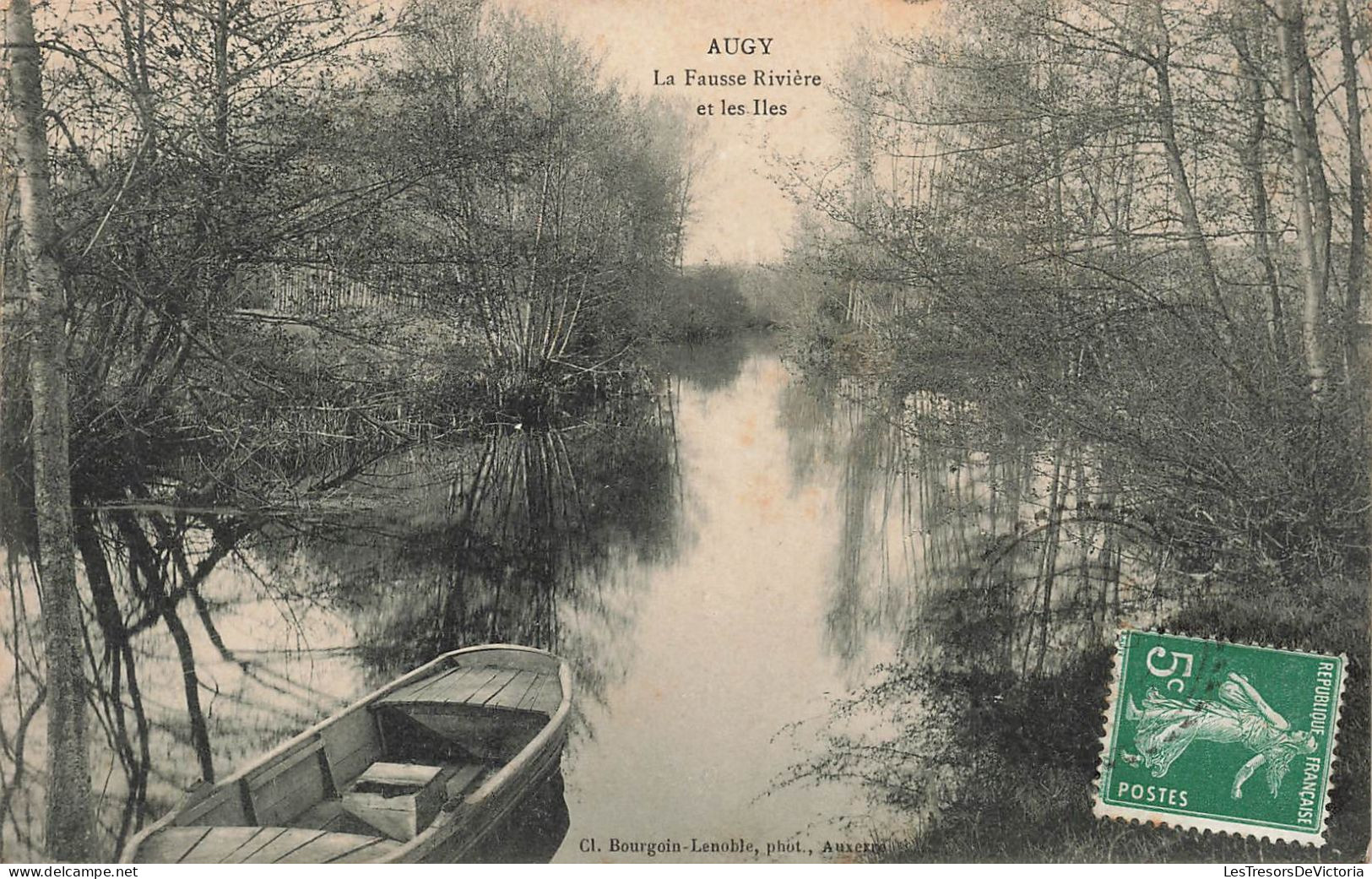 FRANCE - Augy - Vue Sur La Fausse Rivière Et Les Iles - Barque - Forêt - Arbres - Carte Postale Ancienne - Auxerre