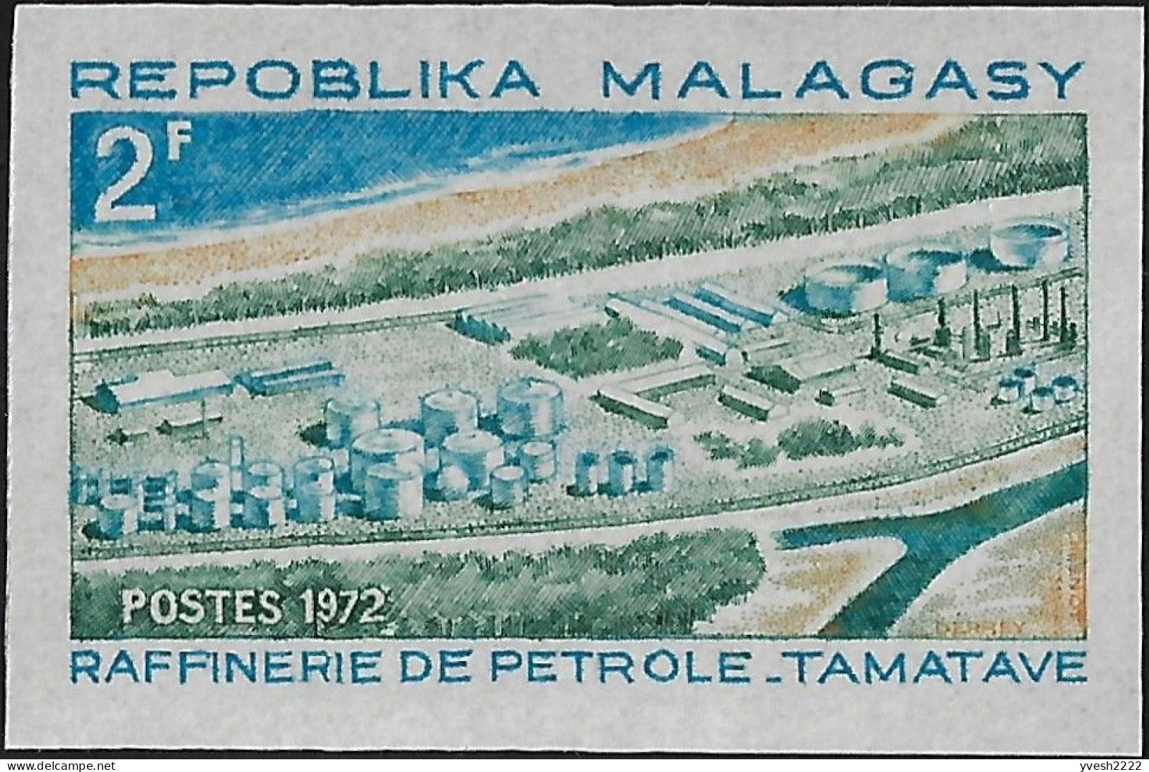 Madagascar 1972 Y&T 510. Non Dentelé, Feuillet De Luxe Et FDC. Raffinerie De Pétrole à Tamatave - Petrolio