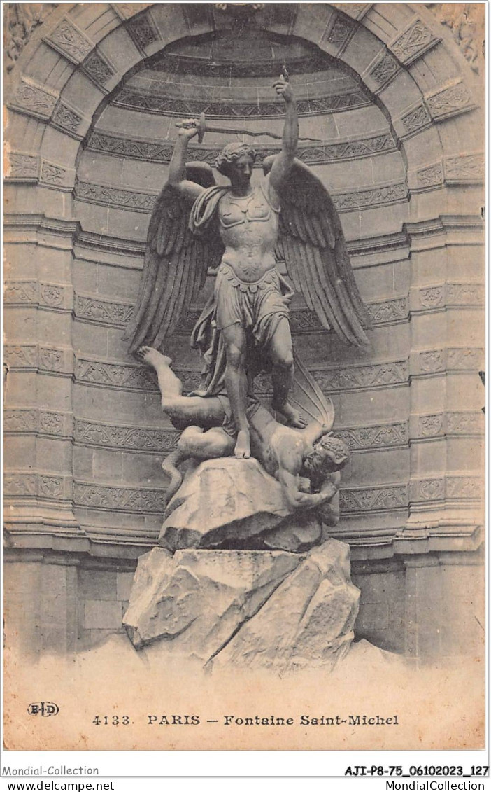 AJIP8-75-0874 - PARIS - Fontaine Saint-michel - Statues