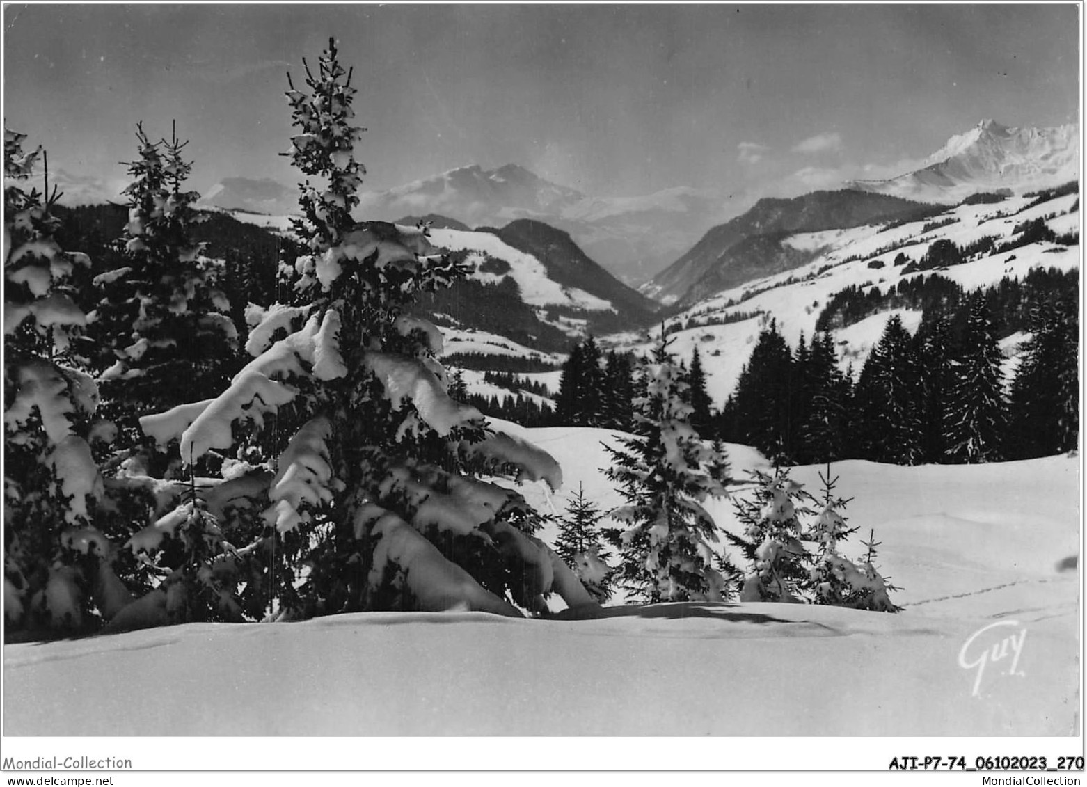 AJIP7-74-0808 - LES GETS - Haute-savoie - En Descendant Du Pleney Vue Sur La Chaîne Des Aravis  - Les Gets