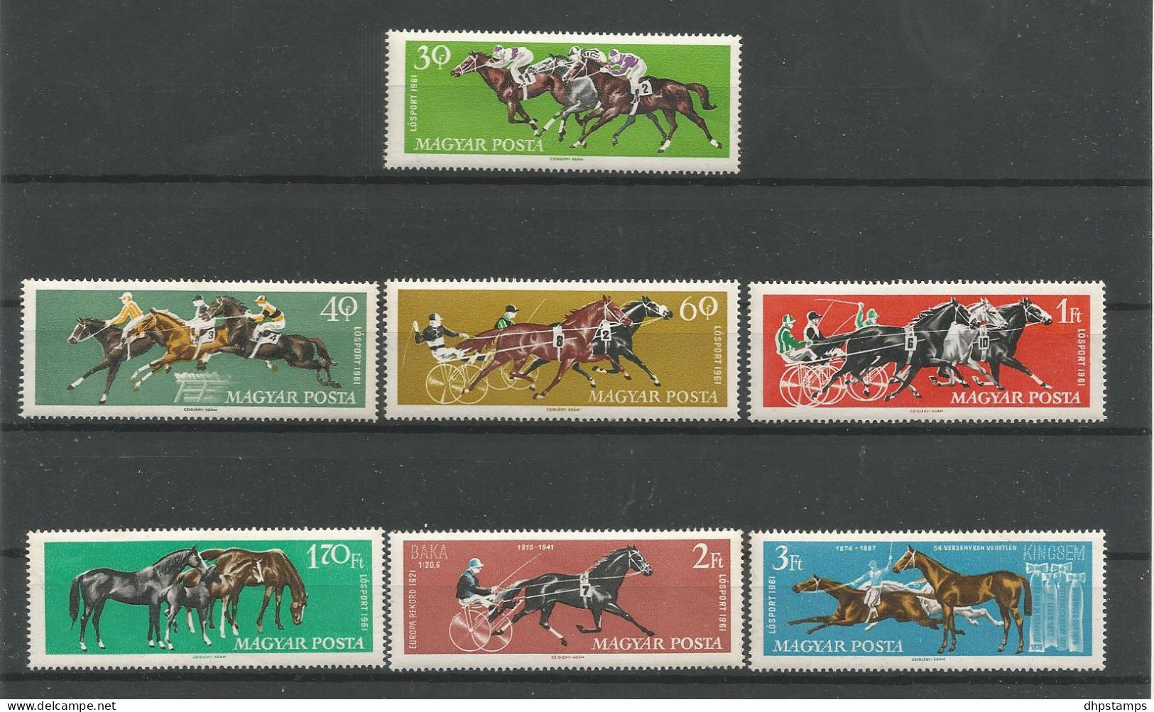 Hungary 1961 Equestrain Sports Y.T. 1459/1465 ** - Nuovi