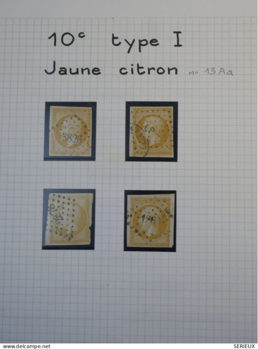 DM 16 FRANCE BELLE PAGE . N°13 JAUNE CITRON   + VU BEHR .DISPERSION COLLECTION++ - 1853-1860 Napoléon III