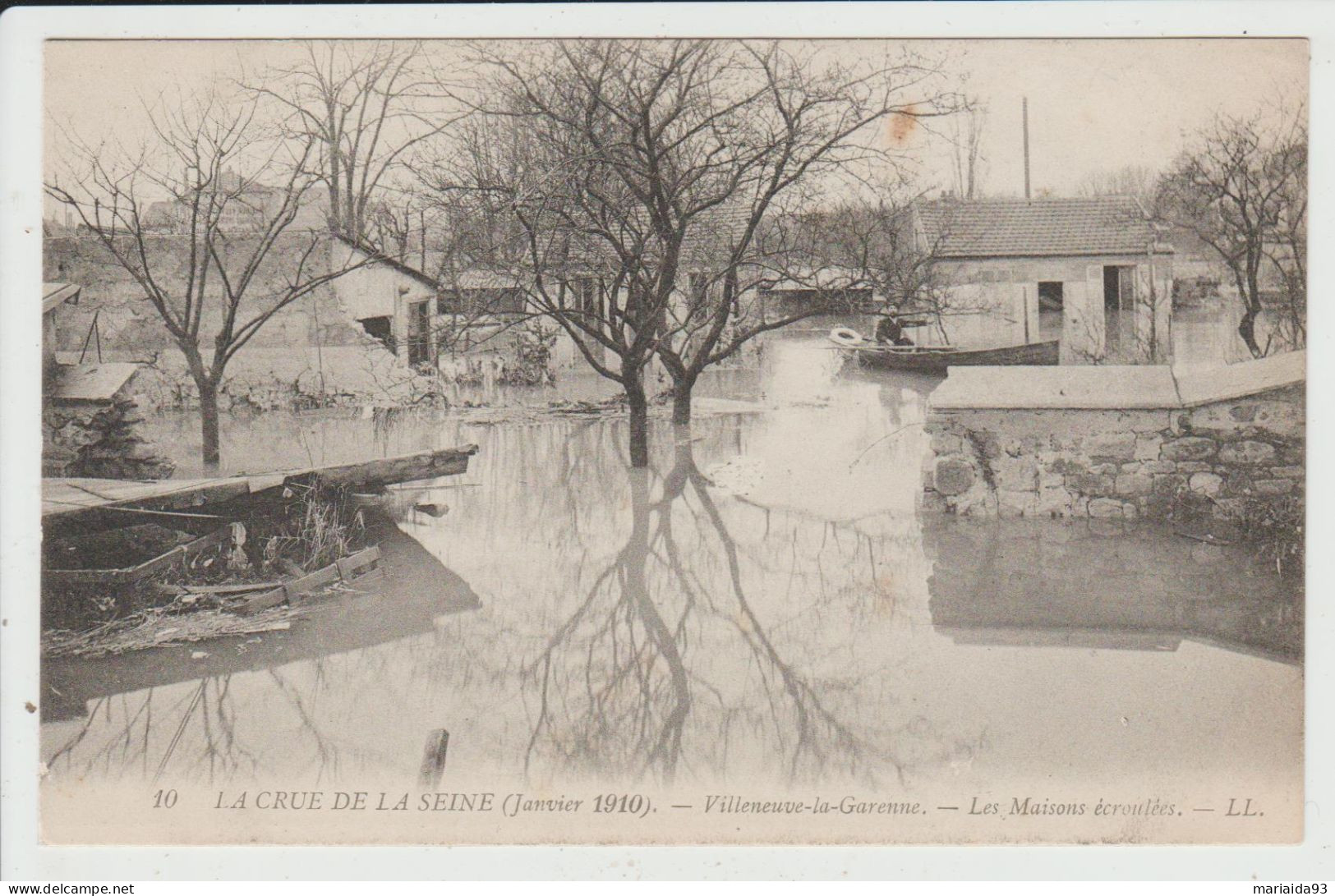 VILLENEUVE LA GARENNE - HAUTS DE SEINE - CRUE DE LA SEINE DE JANVIER 1910 - LES MAISONS ECROULEES - INONDATION - Villeneuve La Garenne