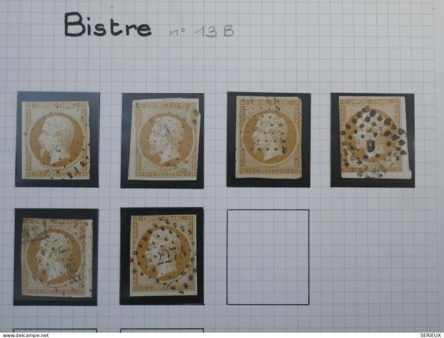 DM 16 FRANCE BELLE PAGE . N°13  BISTRE +BRUN    + VU BEHR .DISPERSION COLLECTION++ - 1853-1860 Napoleon III