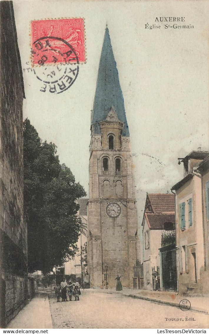 FRANCE - Auxerre - Vue Sur L'église St Germain - Animé - Vue De L'extérieure - Carte Postale Ancienne - Auxerre