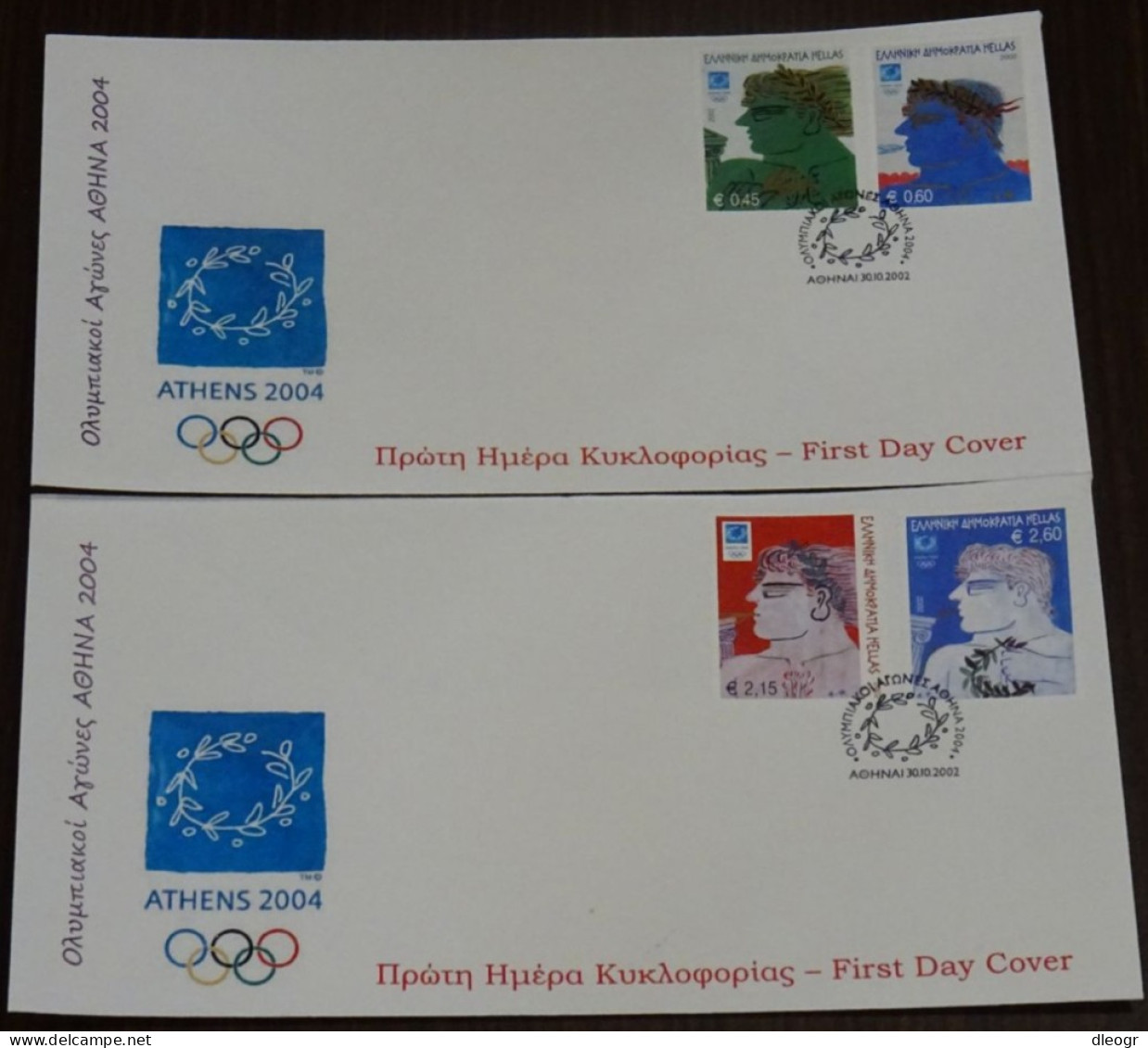 Greece 2002 Athens 2004 The Winners Unofficial FDC - FDC